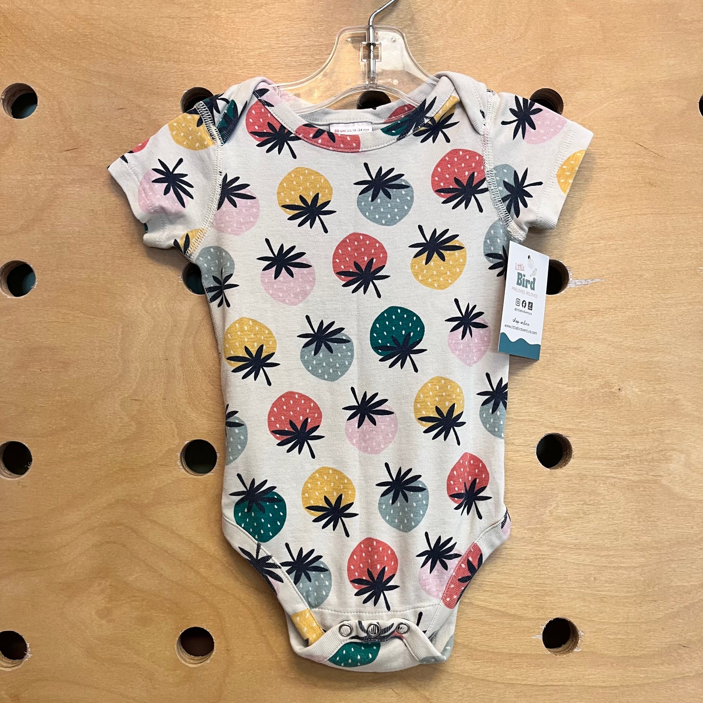 Organic Colorful Strawberries Bodysuit