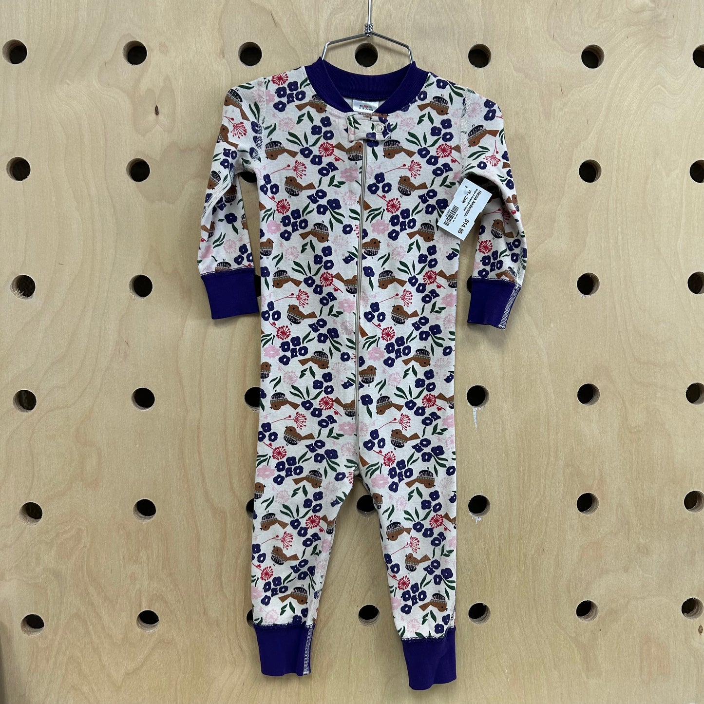Beige & Purple Bird Zippy