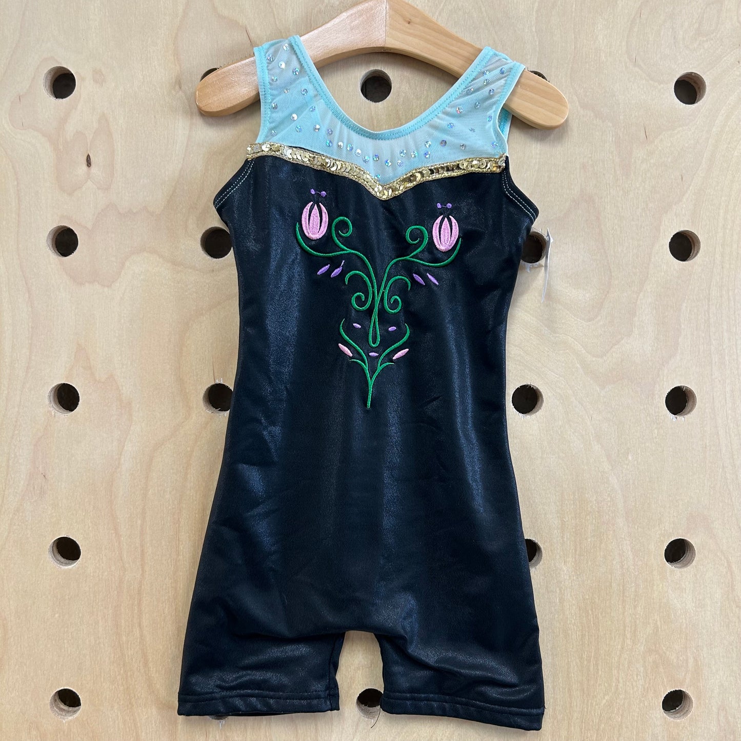 Black+Teal Frozen Leotard