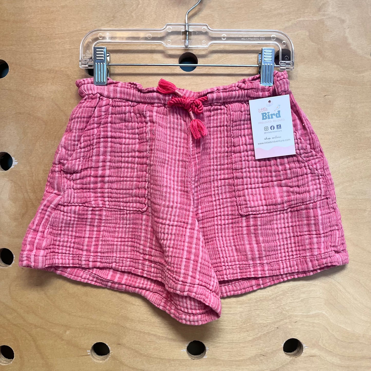 Pink Striped Gauze Shorts