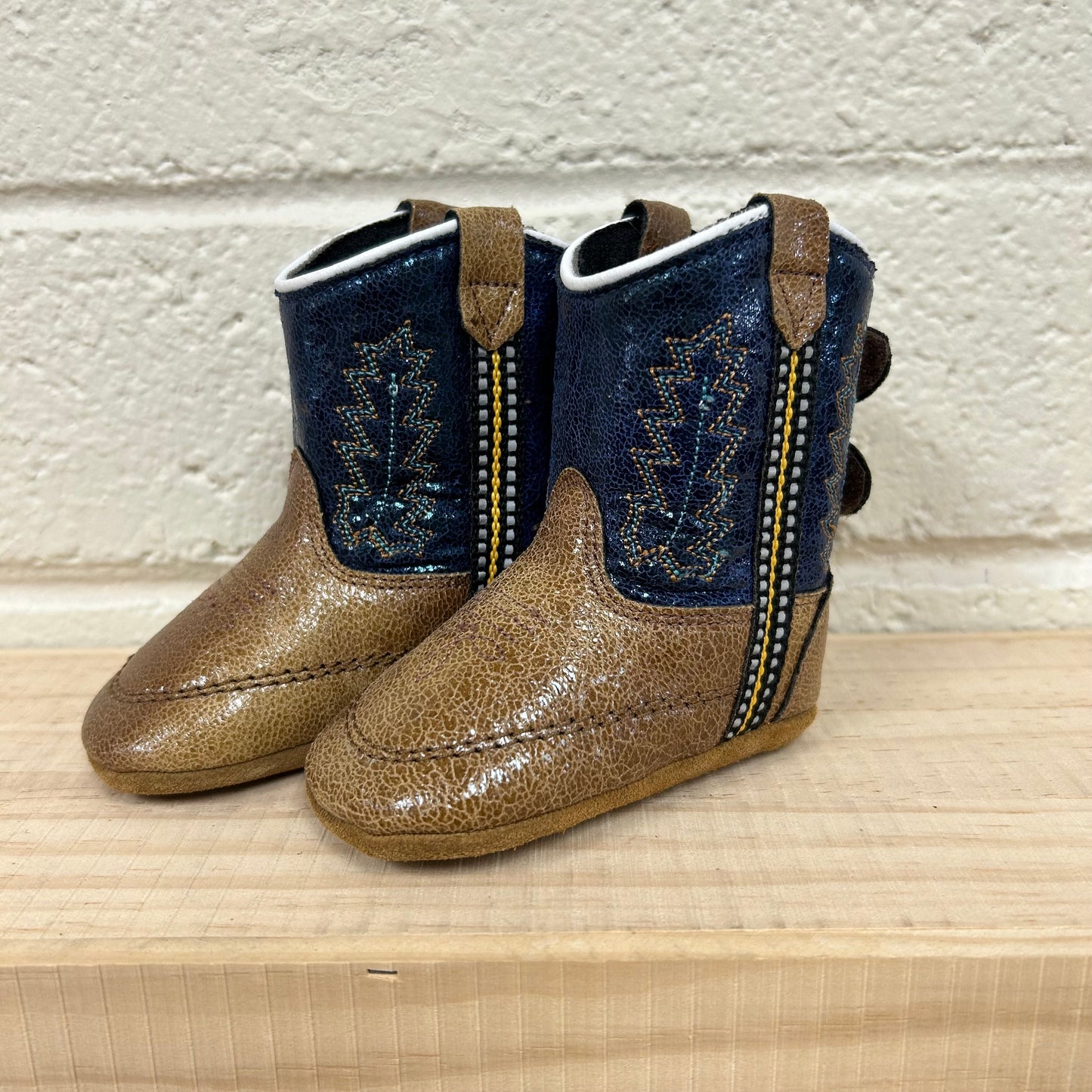 Blue & Brown Soft Sole Boots