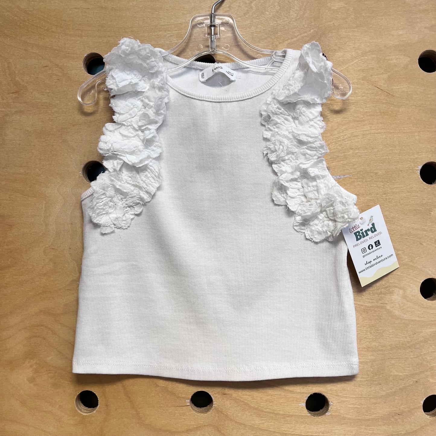 White Ruffle Sleeve Tank NEW!