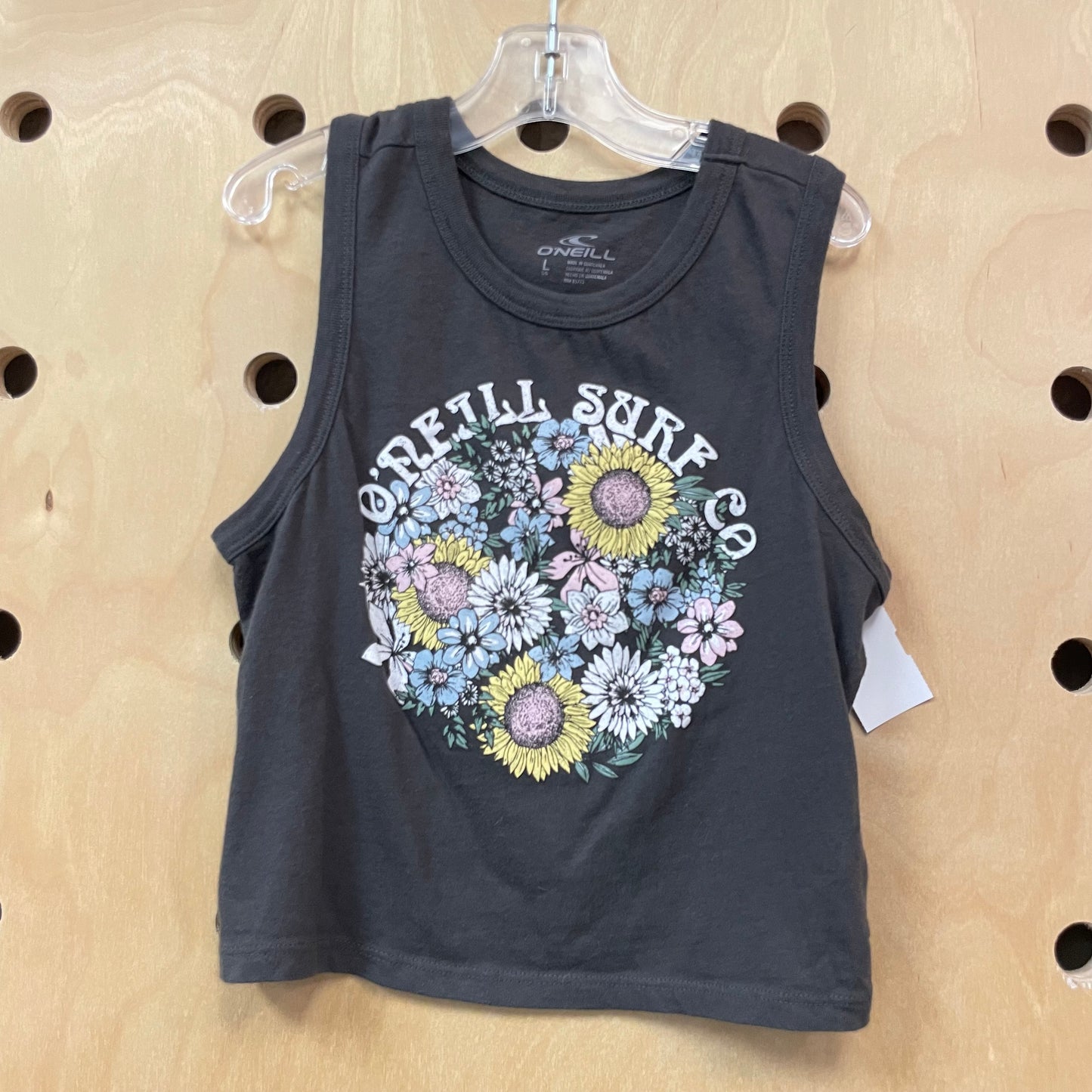 Grey Floral Logo Tank
