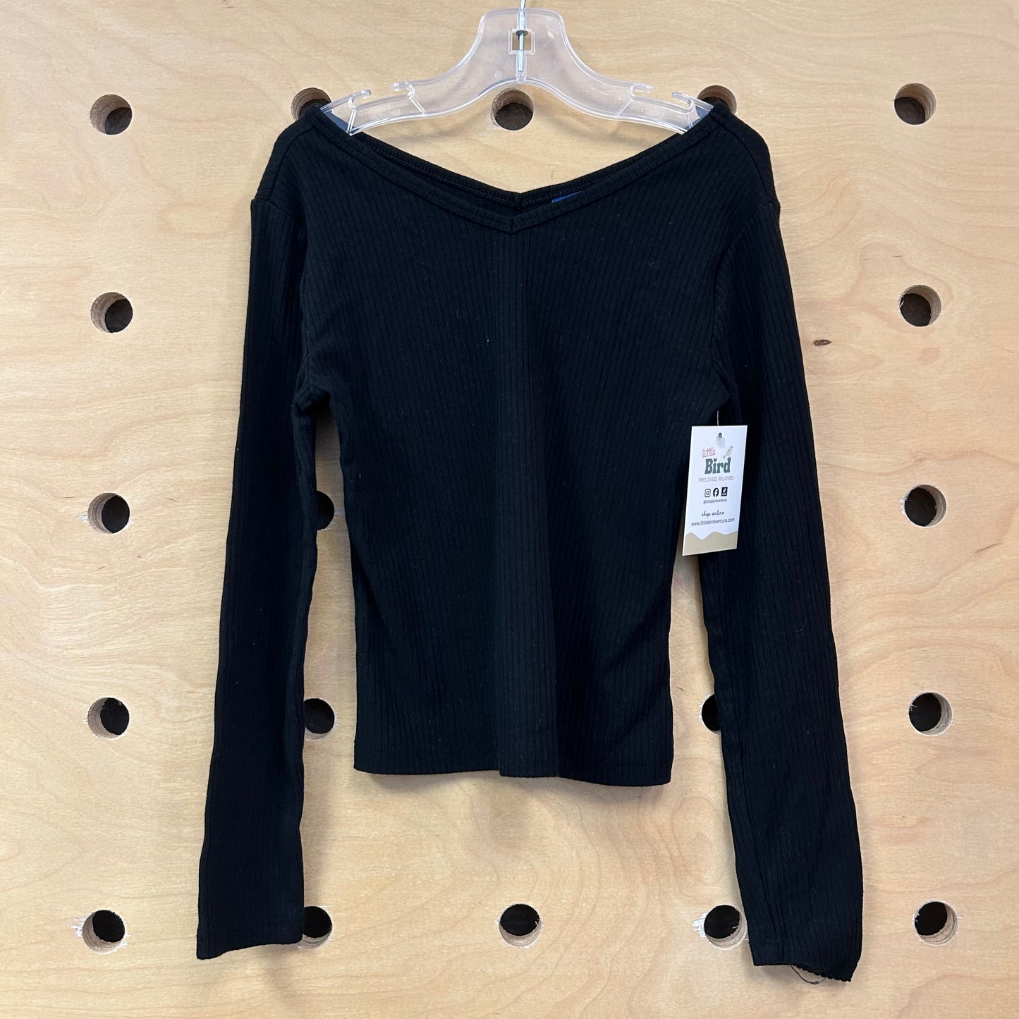 Black Ribbed Long Sleeve