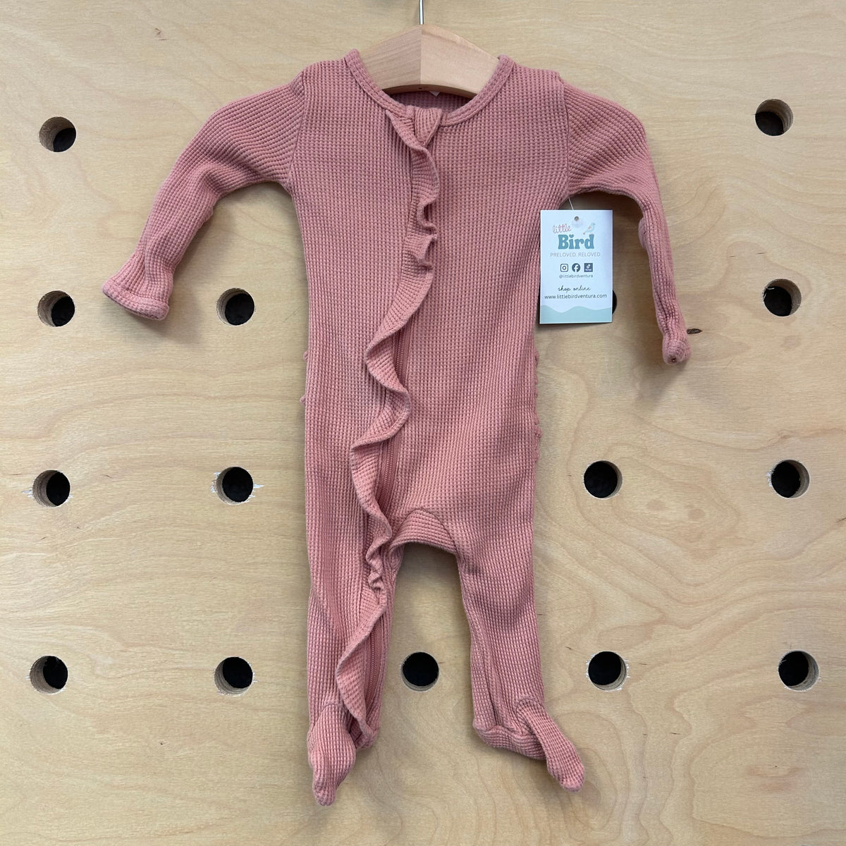 Organic Peach Waffle Footies