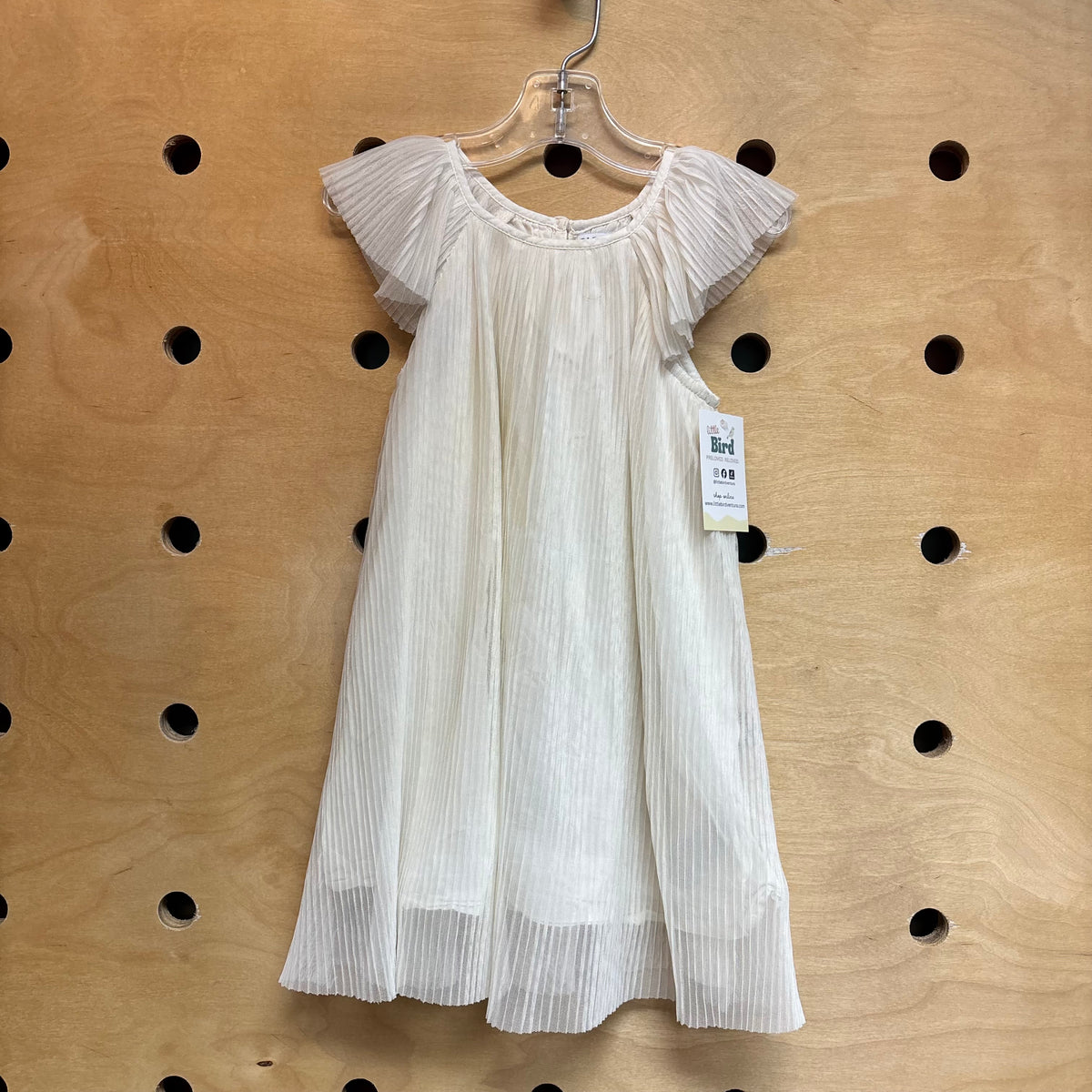 Cream Textured Tulle Dress