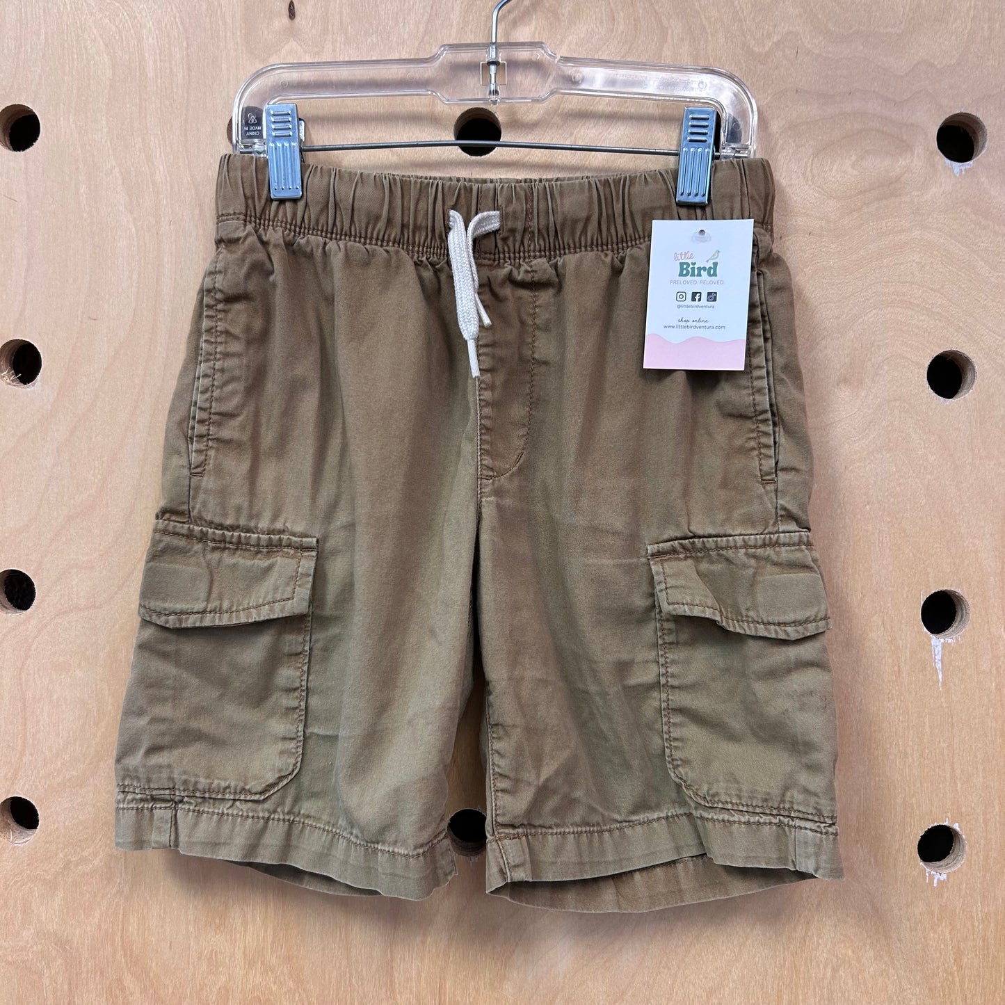 Tan Drawstring Cargo Shorts