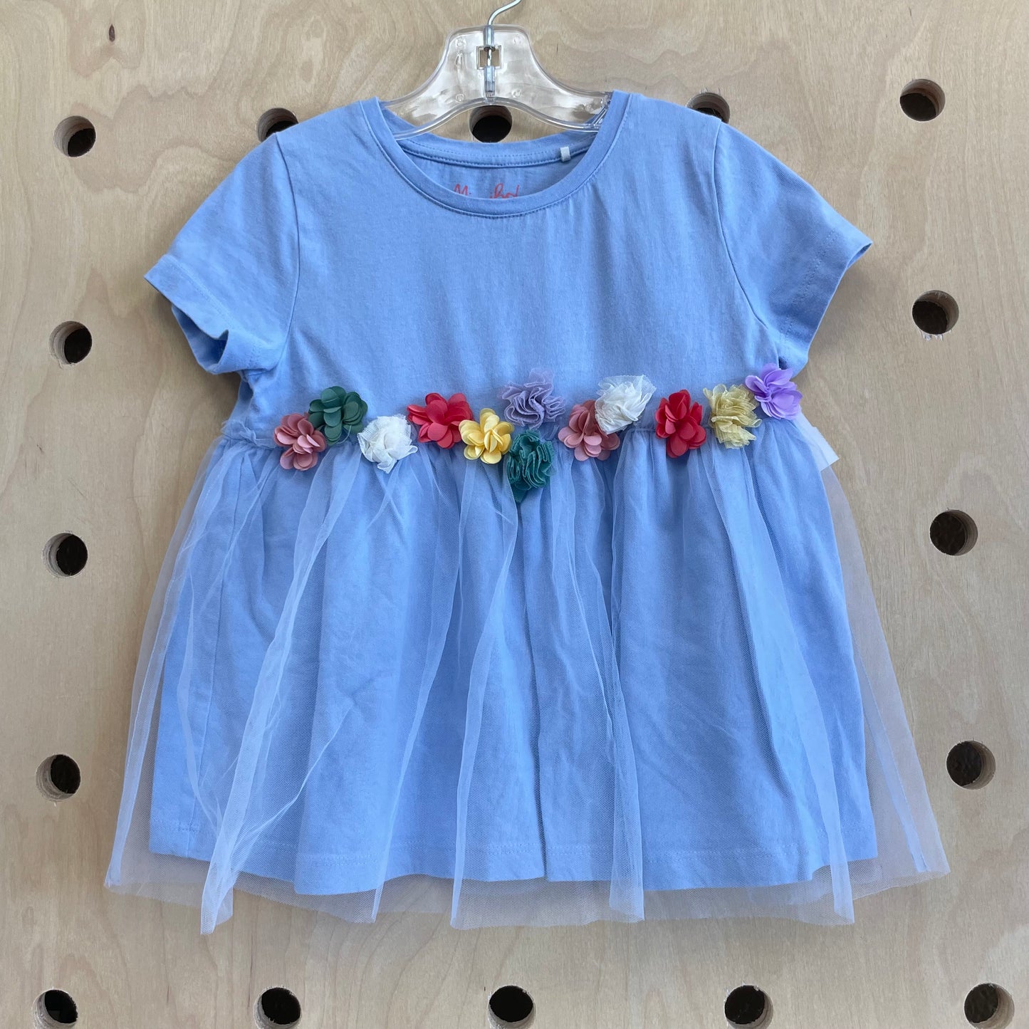 Blue Tullle Floral Top