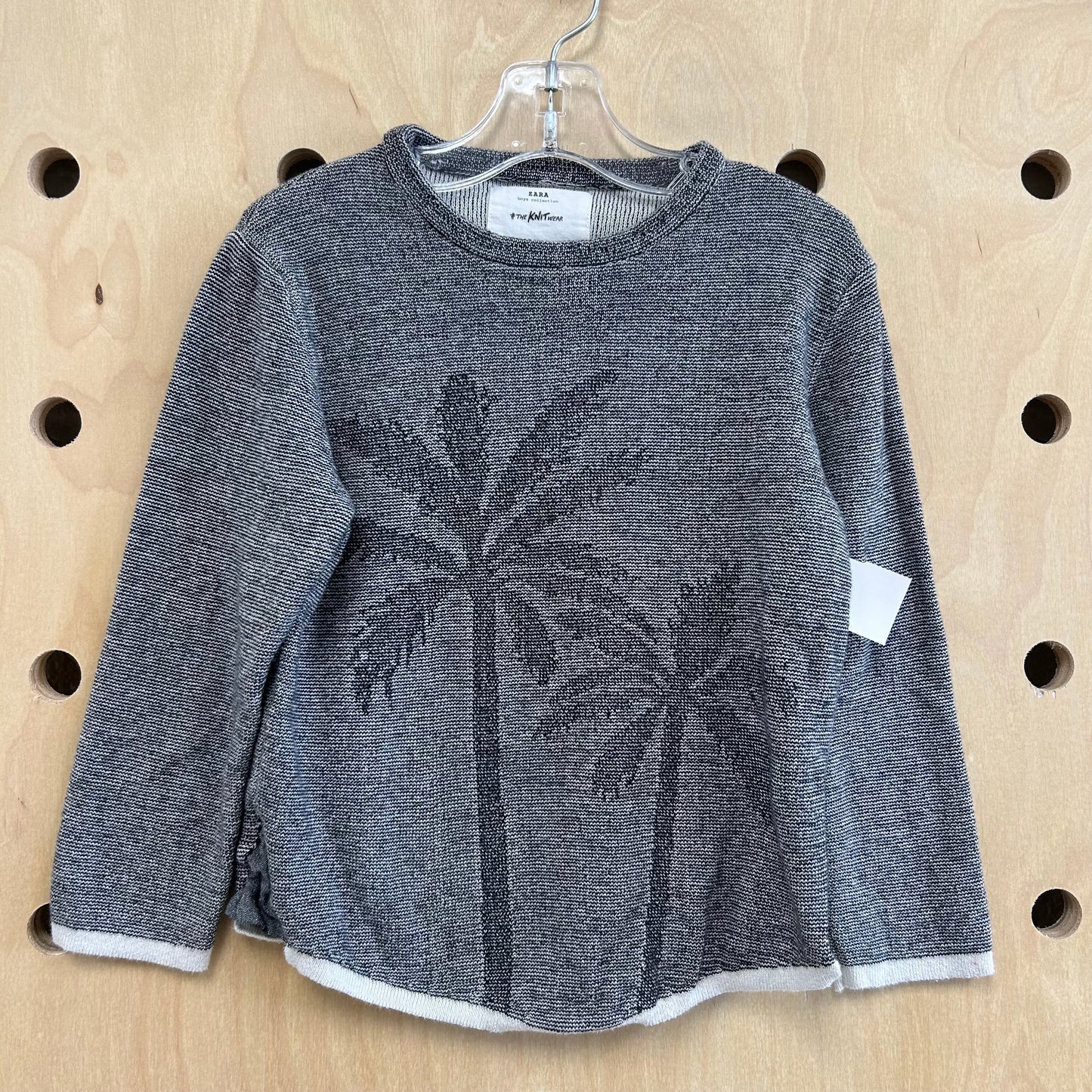 Grey Palm Scene Knit Shirt