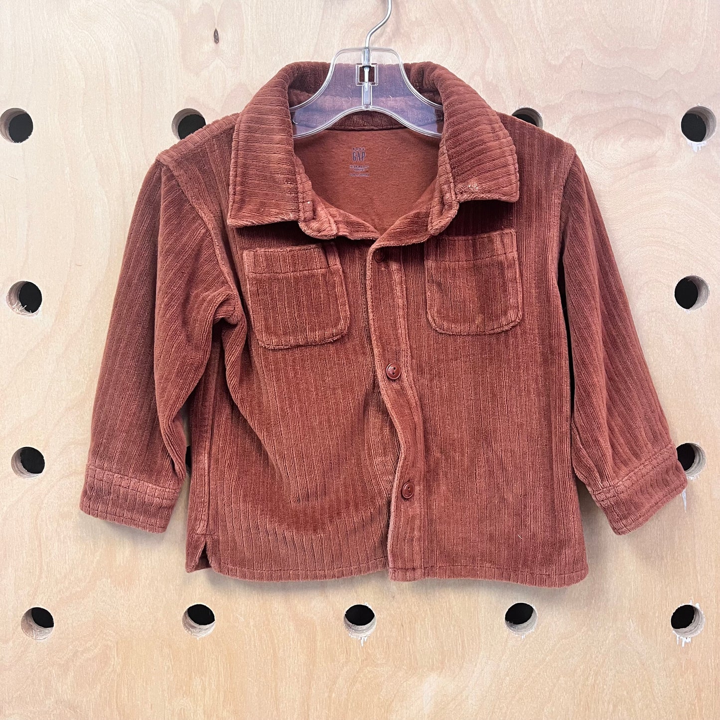 Brown Wide Ribbed Shacket