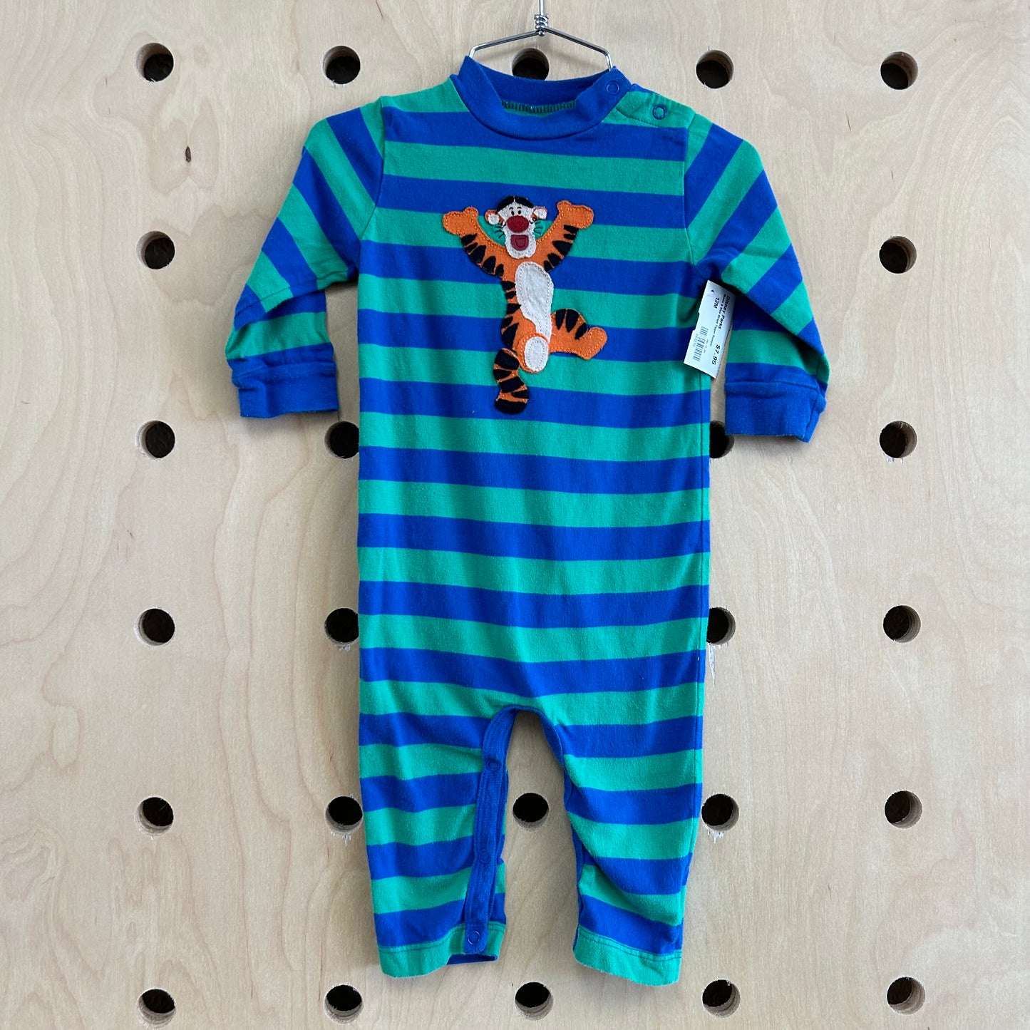 Green & Blue Striped Tigger Romper