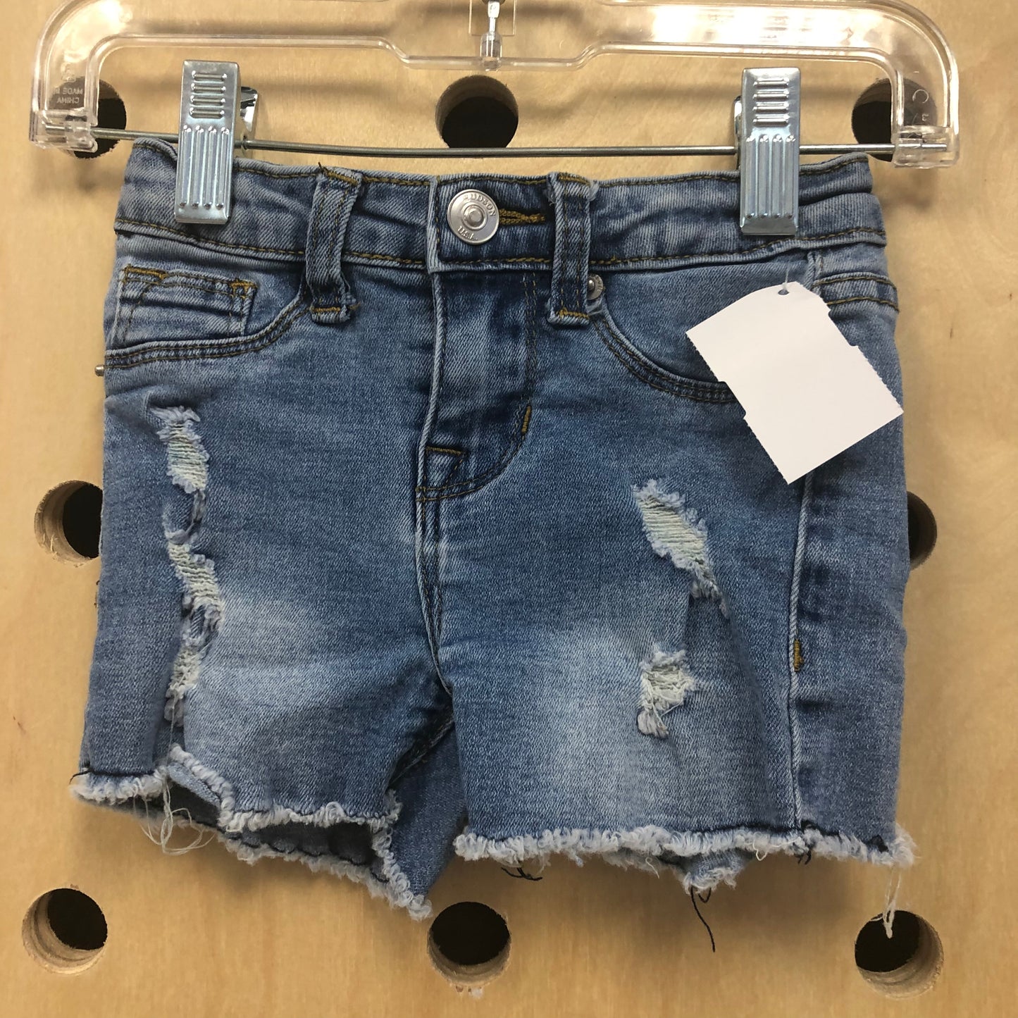 Blue Distressed Denim Shorts