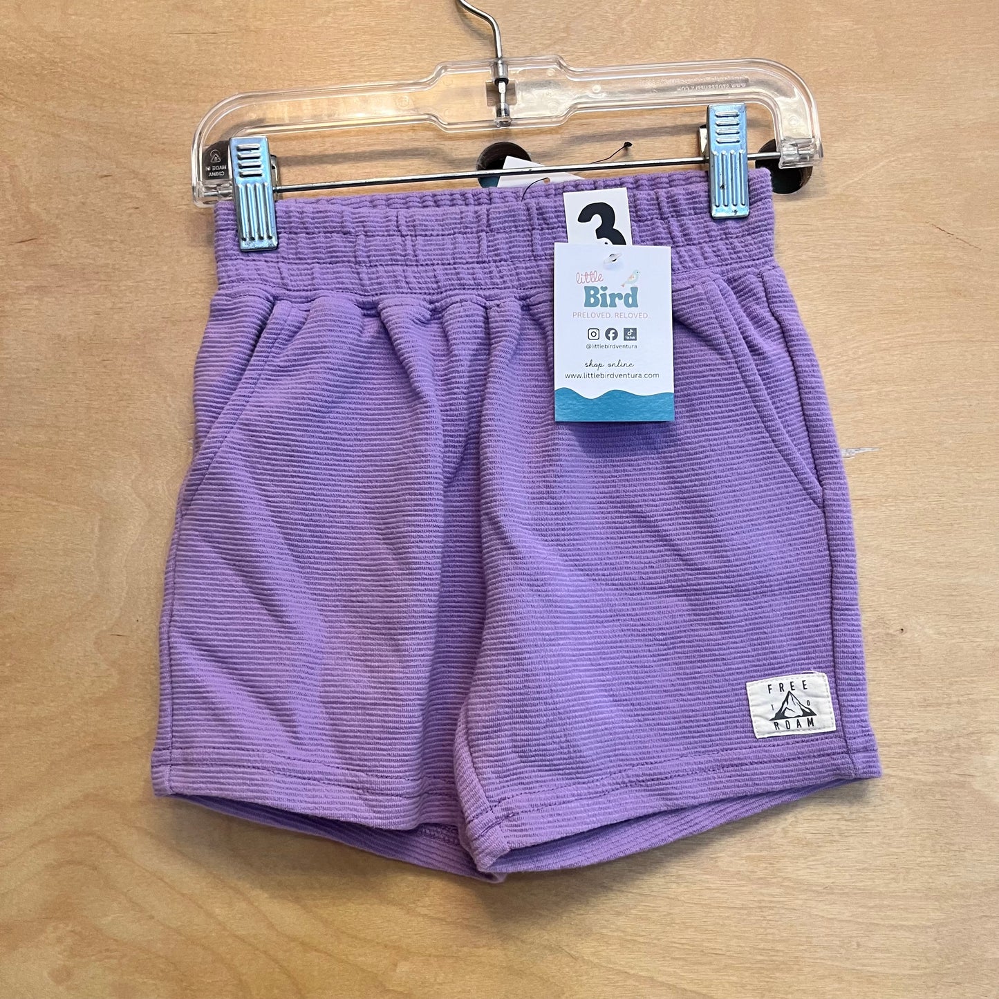 Purple Free Roam Ribbed Shorts NEW!