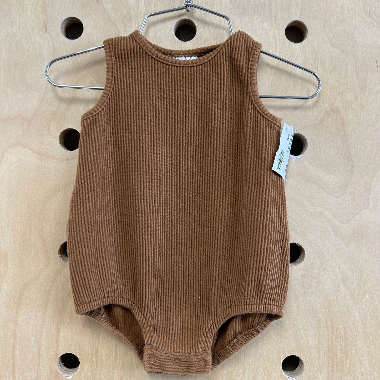 Brown Ribbed Bodysuit