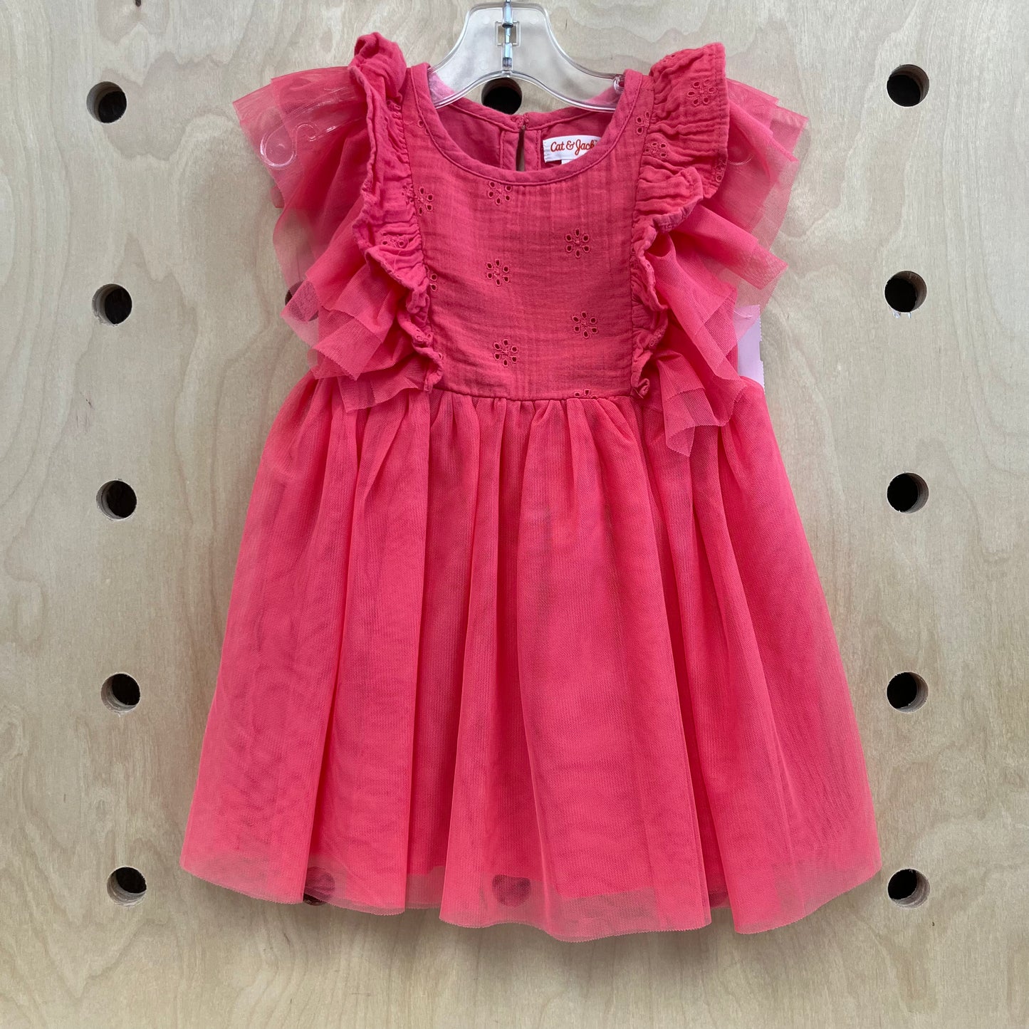 Pink Eyelet Tulle Dress