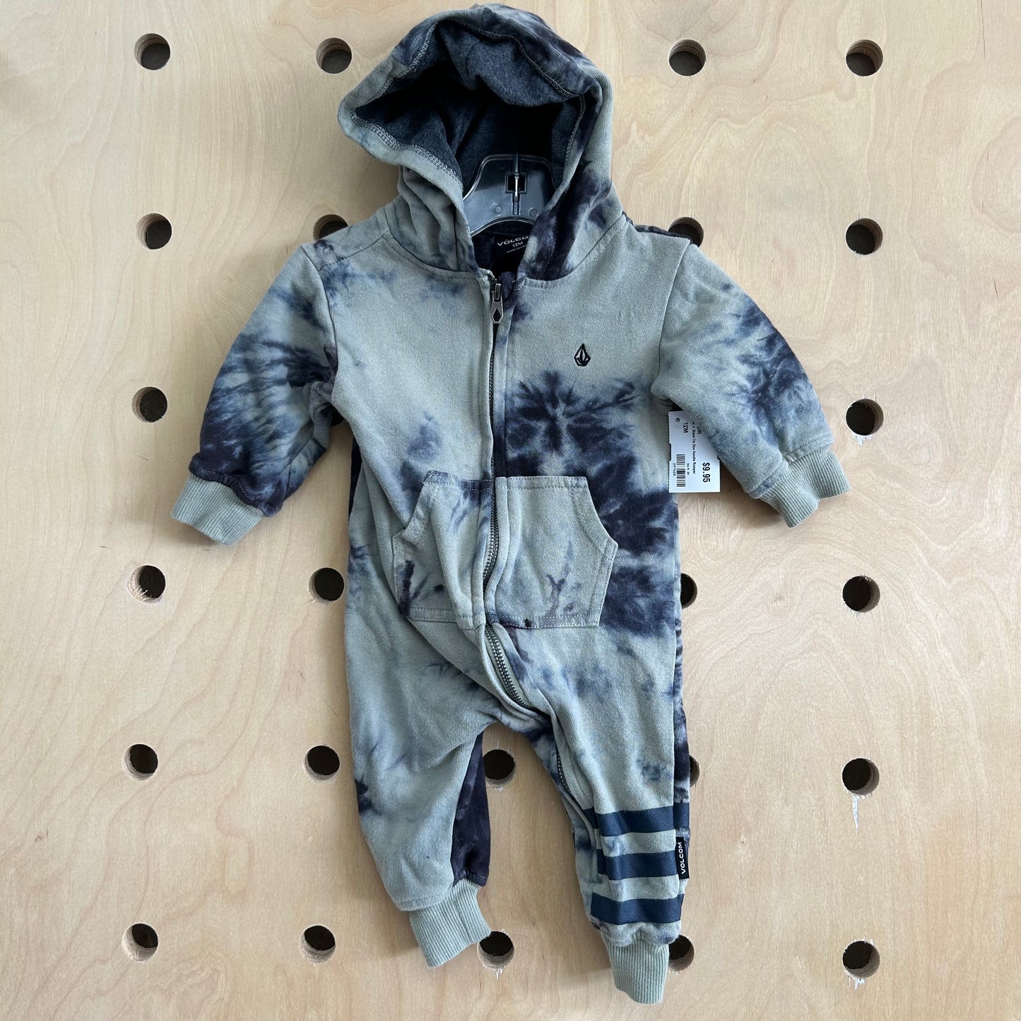Green + Black Tie Dye Hoodie Romper