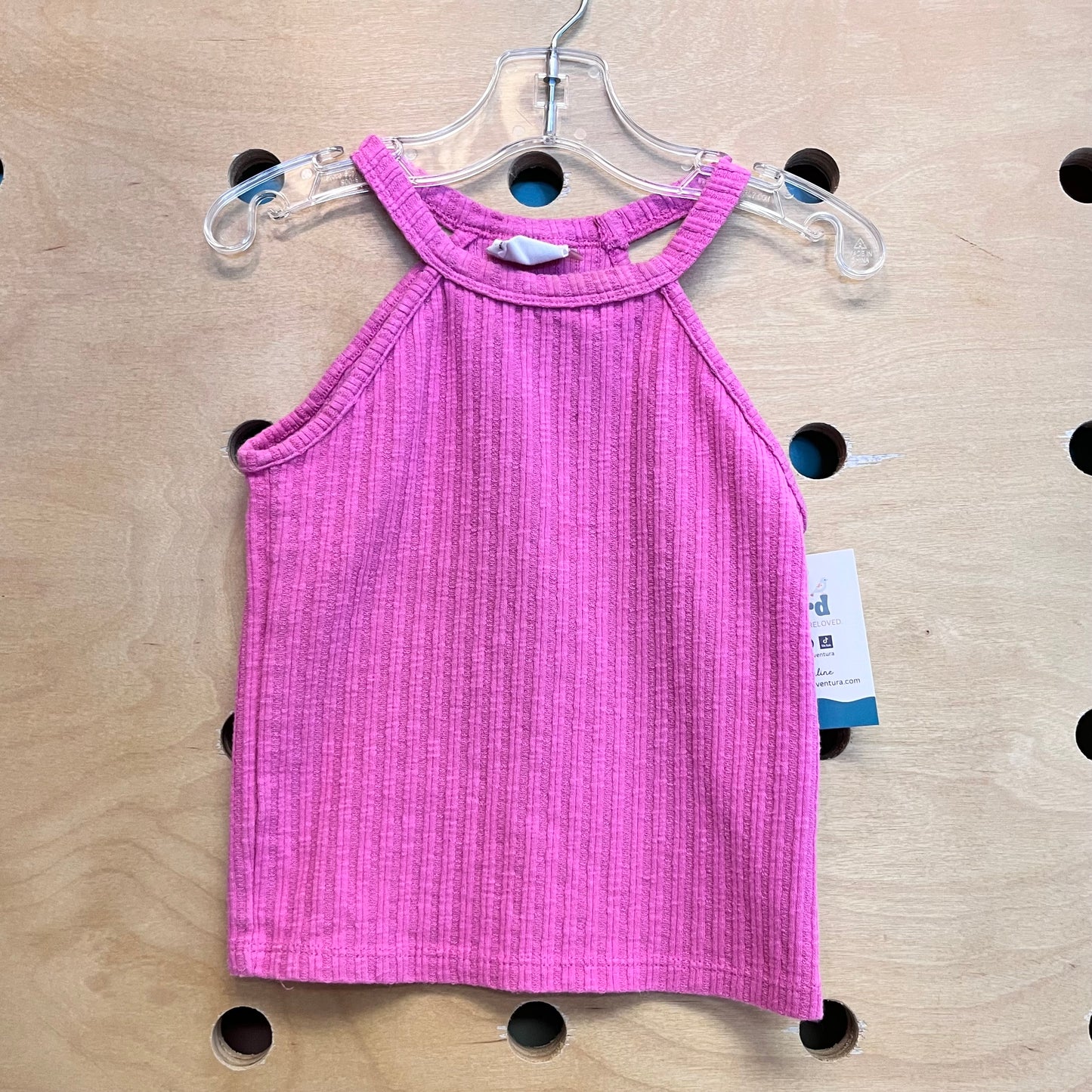 Pink Ribbed Tank Top