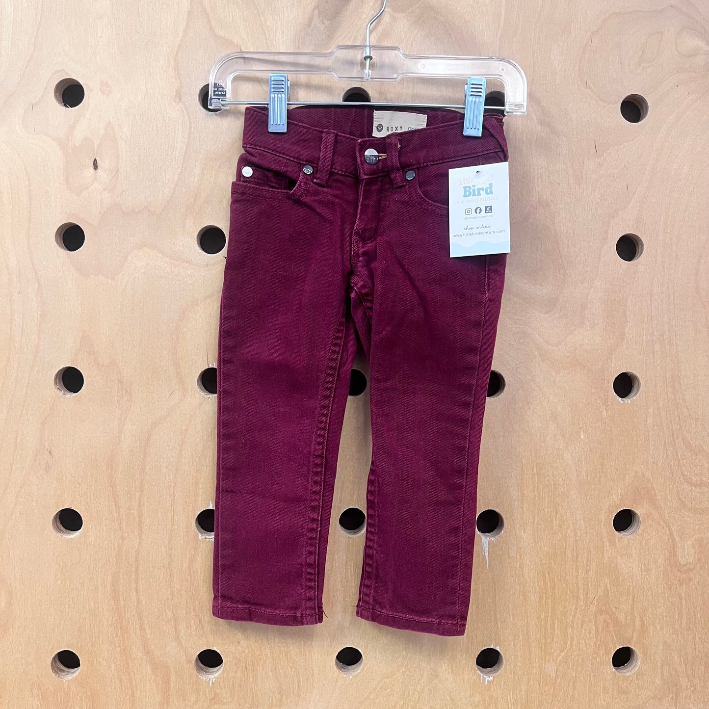 Burgundy Slim Denim