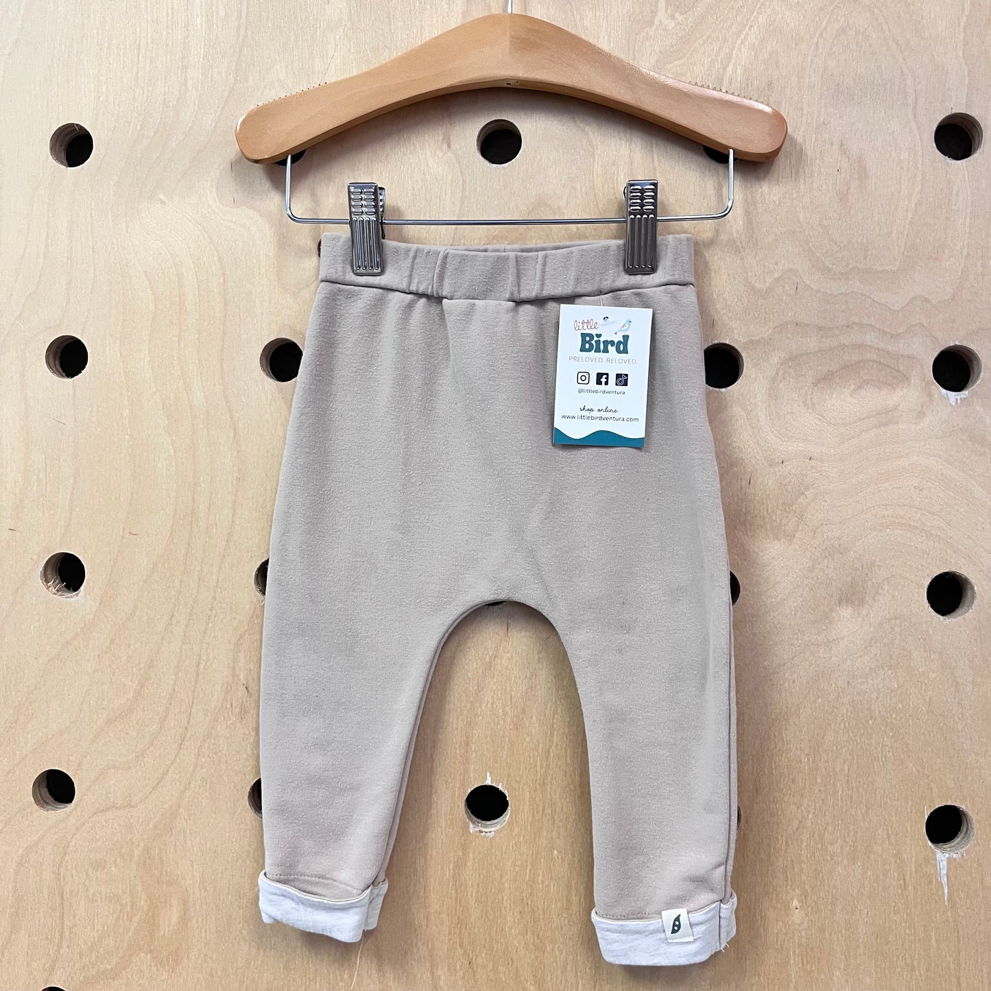 Organic Beige Soft Cuffed Pants