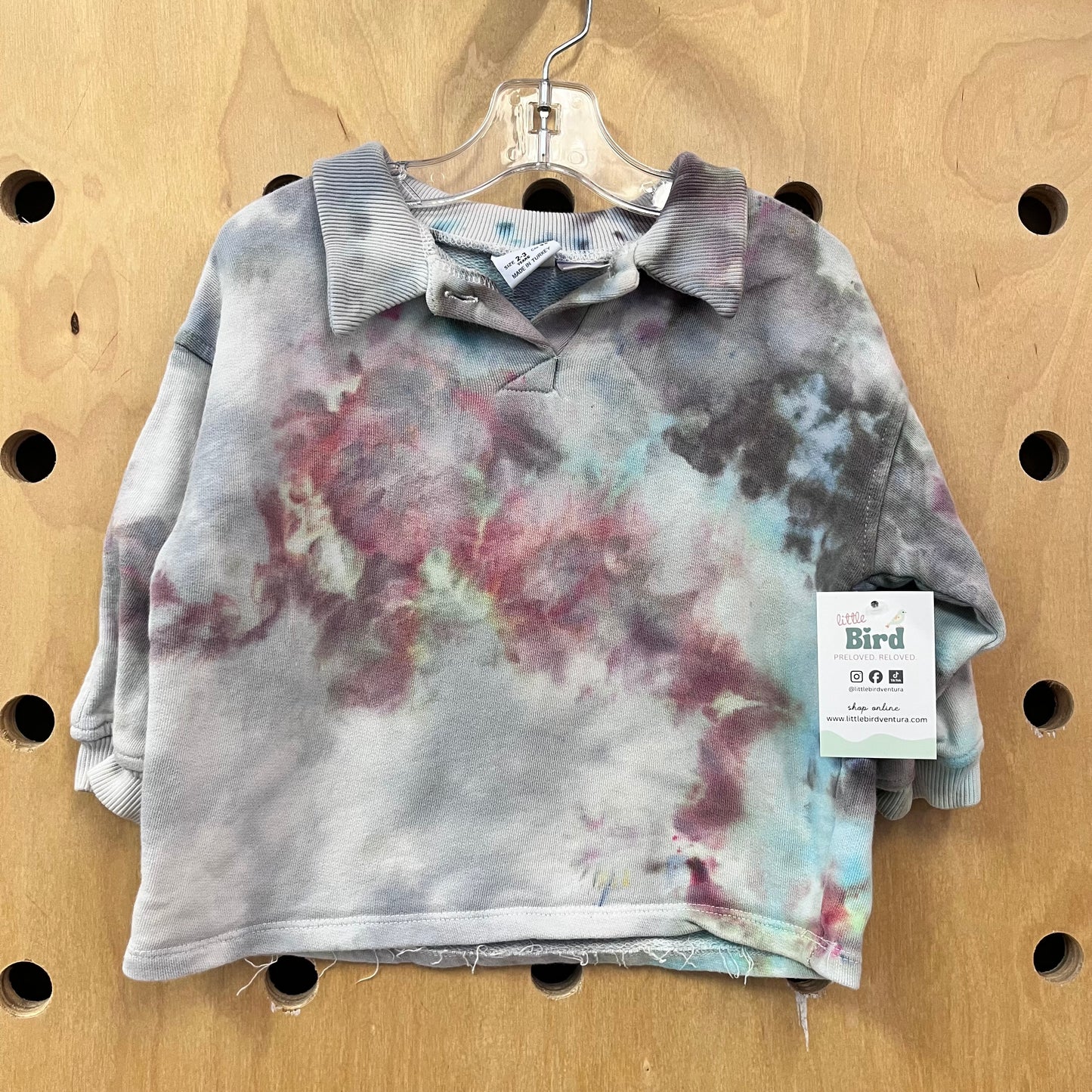 Tie Dye Boxy Collard LS