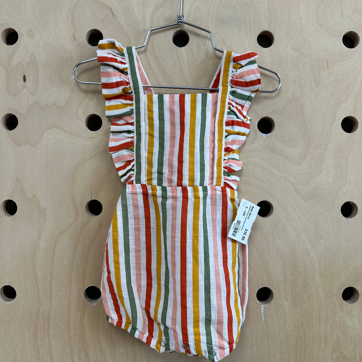 Colorful Striped Linen Blend Romper
