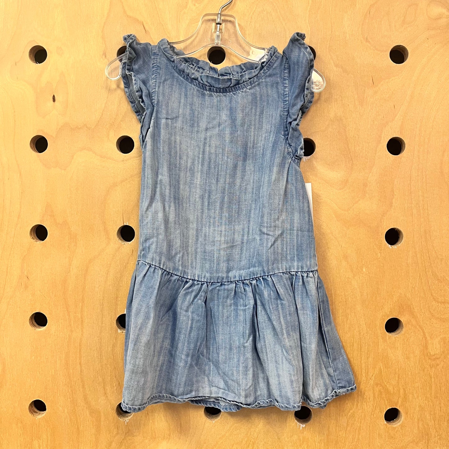 Chambray Ruffle Sleeve Dress