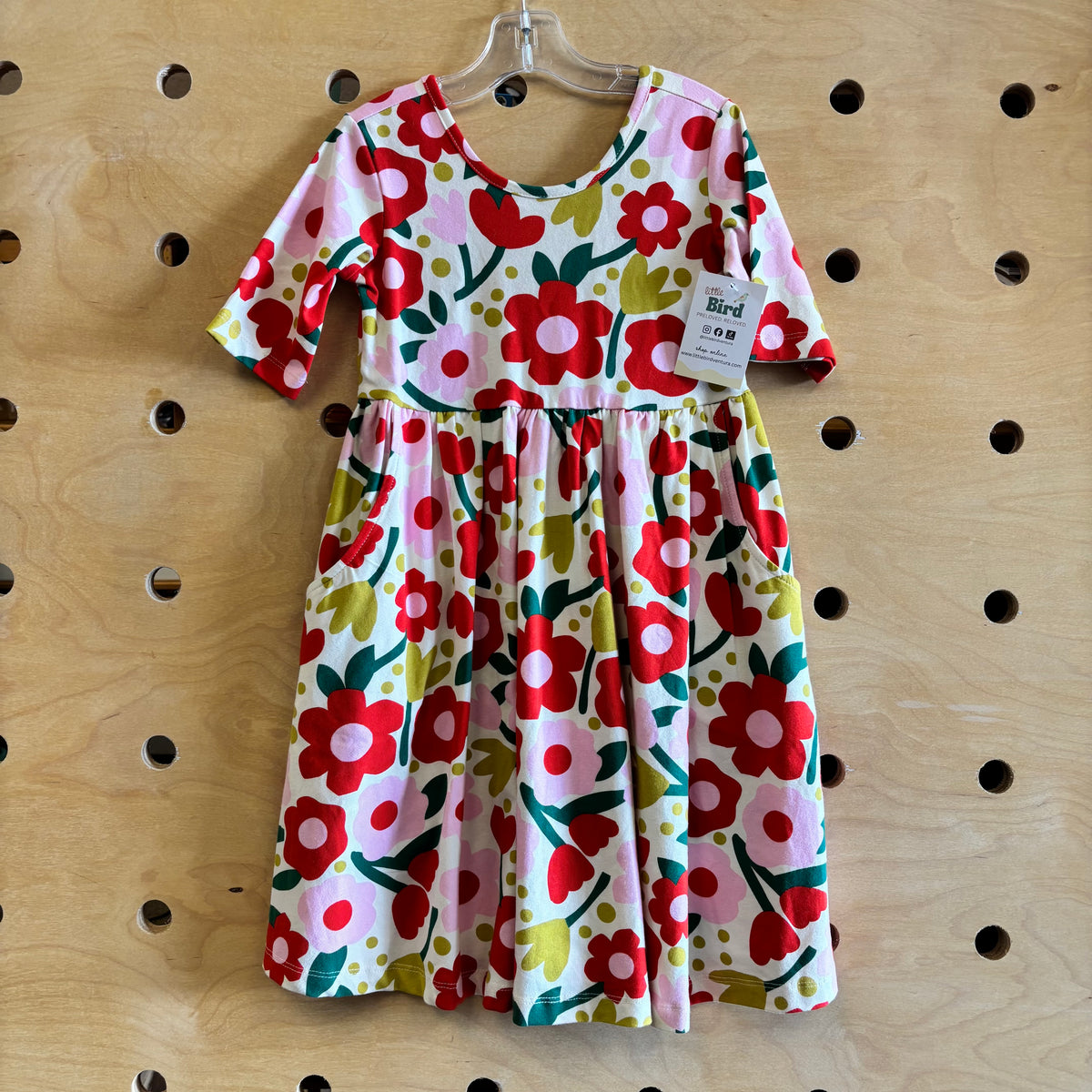 Cream Floral Twirl Dress