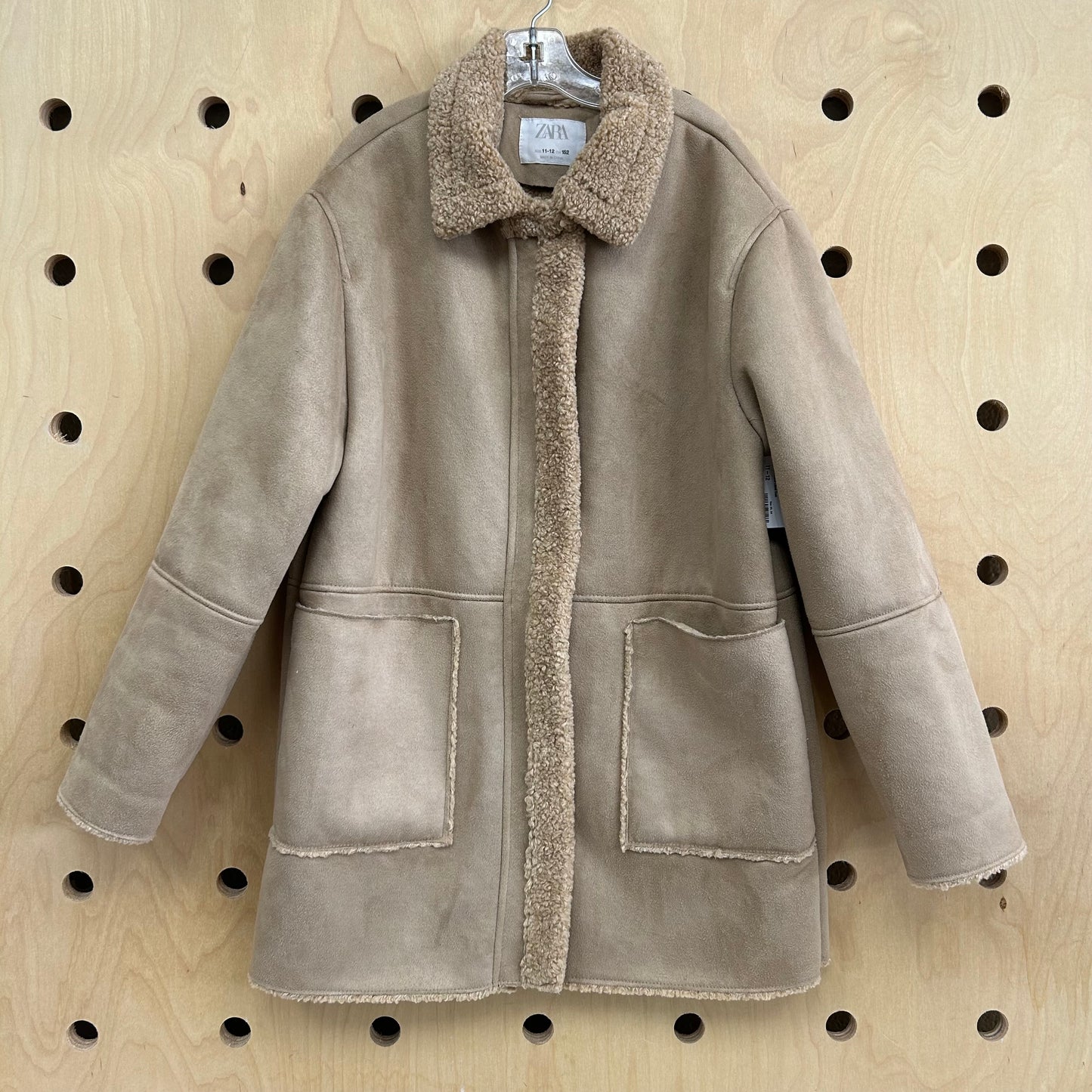 Tan Suede Fleece Lined Coat