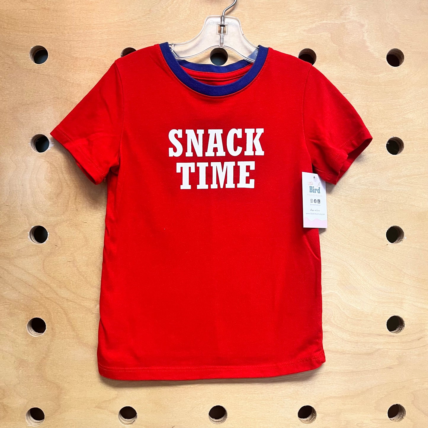 Red Snack Time Ringer Tee