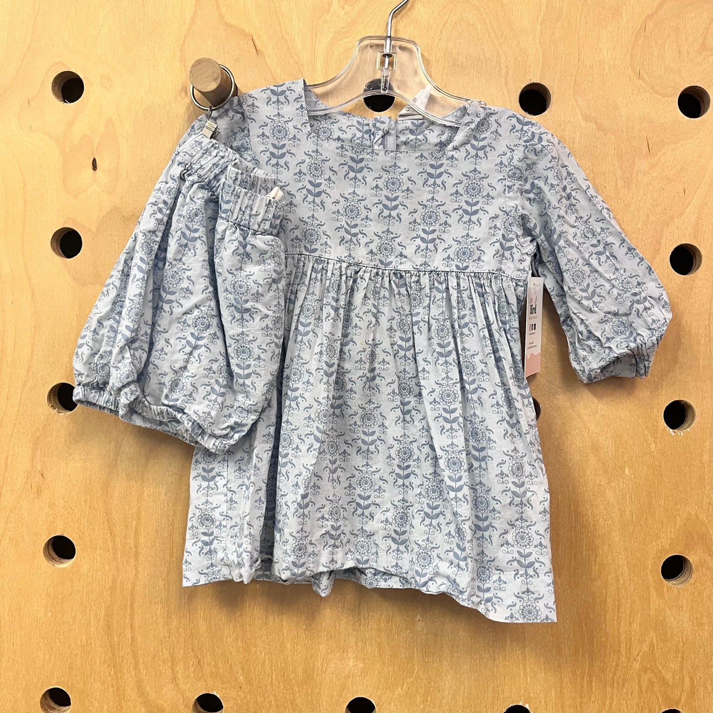 Organic Periwinkle Floral Dress w/ Shorties