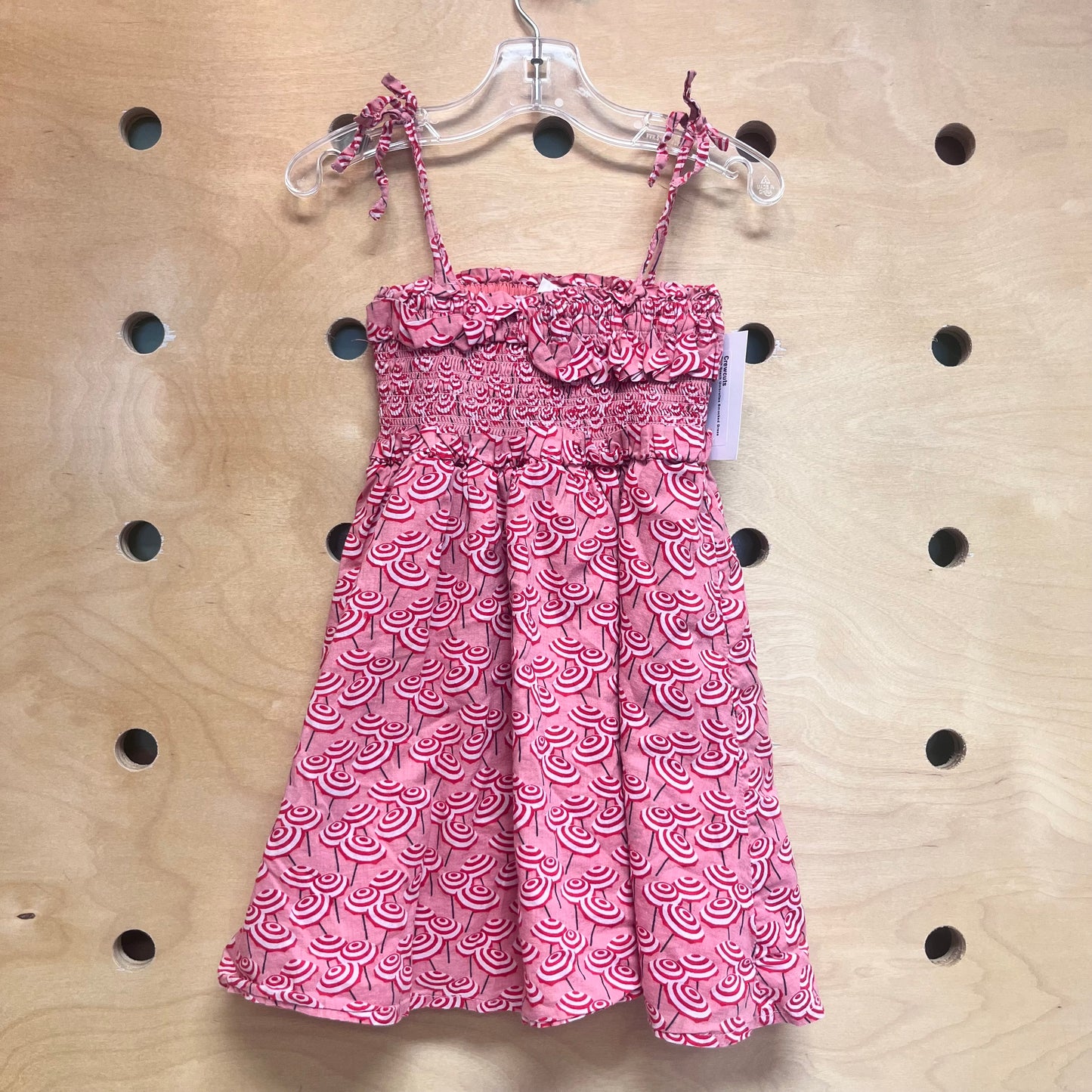 Pink Beach Umbrellas Smocked Dress