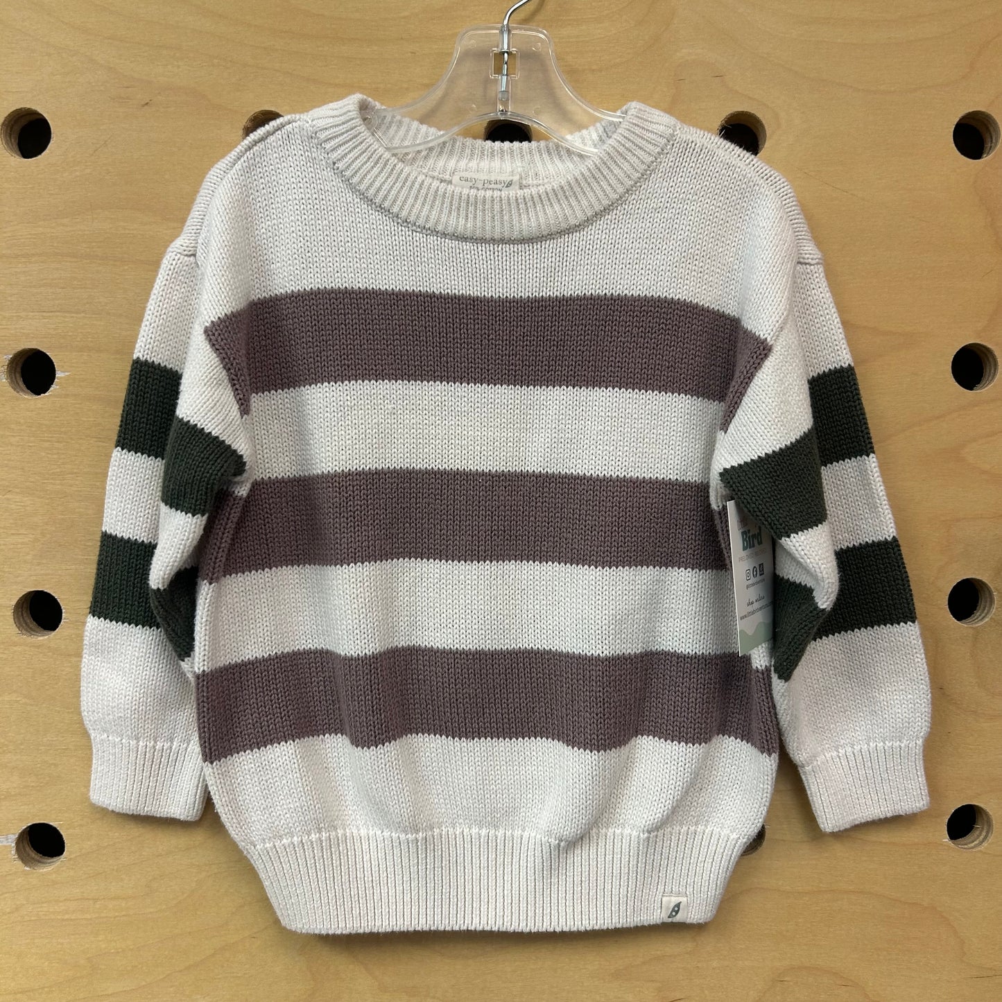 Purple/Green Striped Knit Sweater