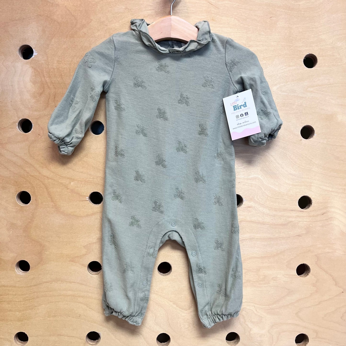 Green Fuzzy Bees Romper