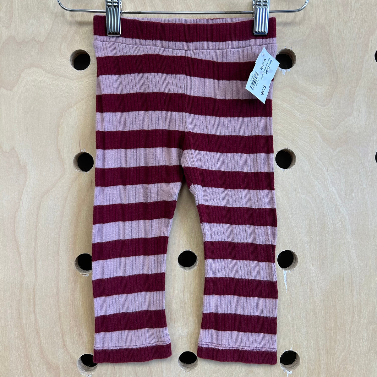 Pink+Rose Striped Leggings