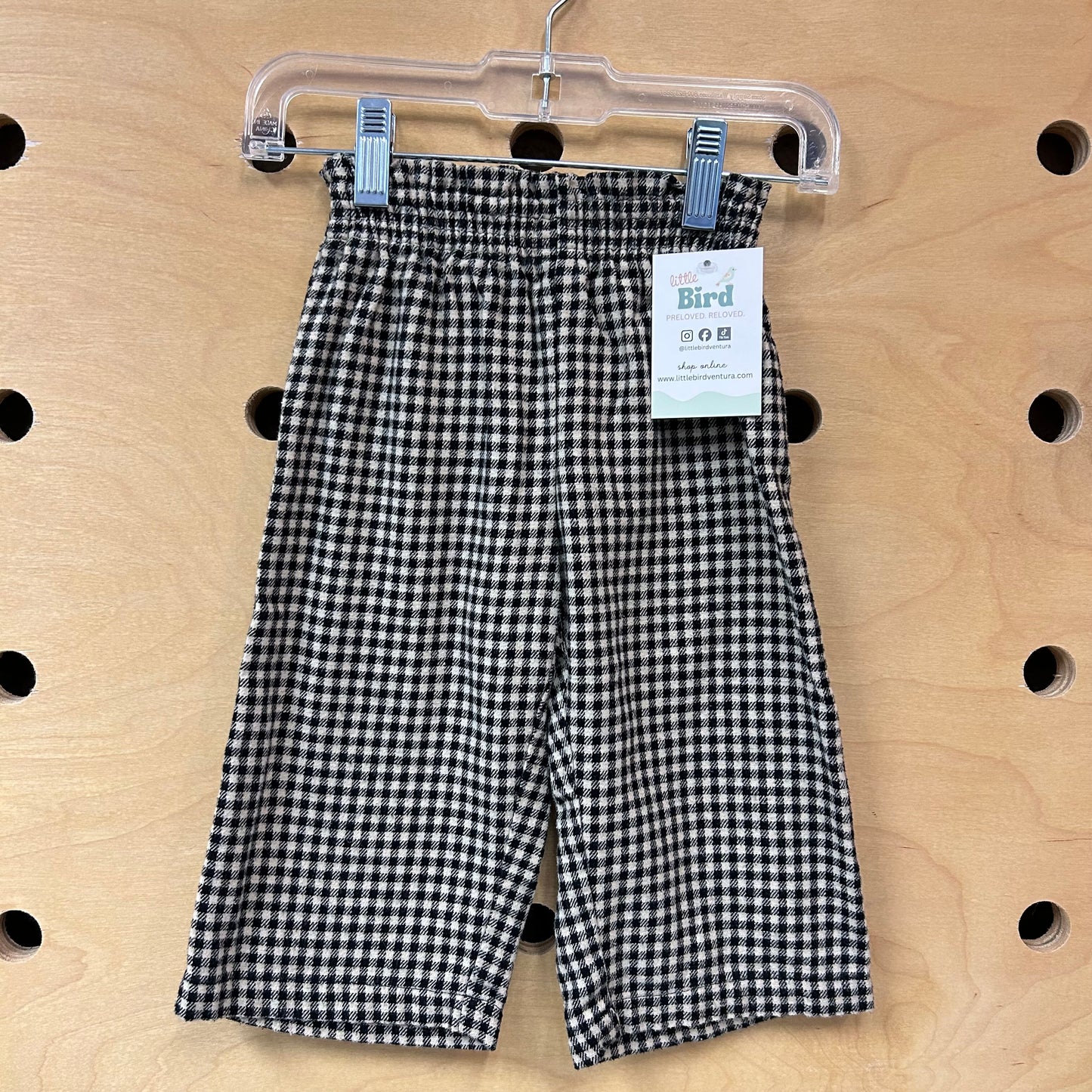 Black & Taupe Gingham Pants