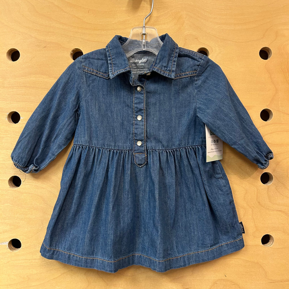 Soft Denim Half Button LS Dress