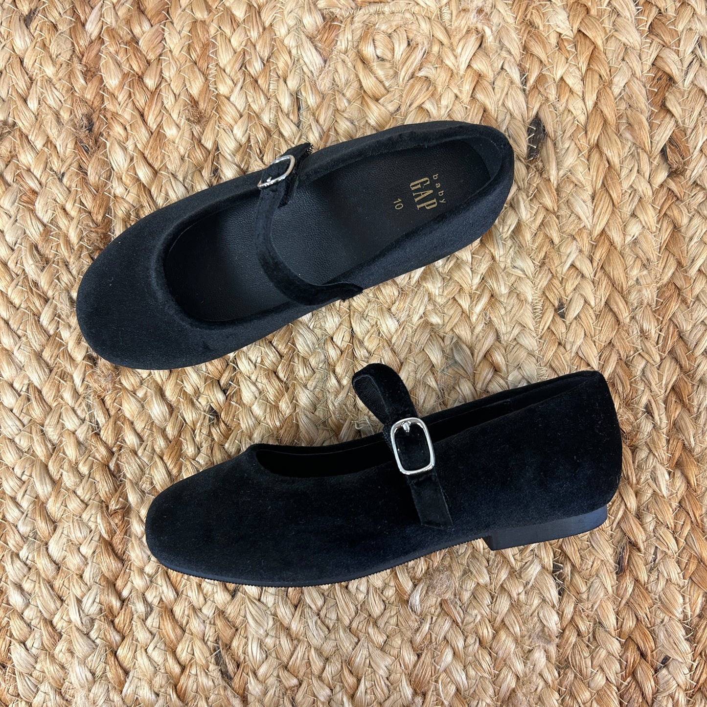 Black Velour Flats