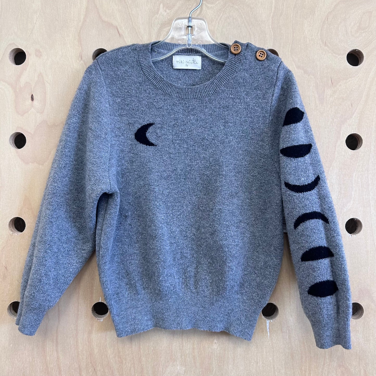 Grey Soft Crescent Moon Sweater