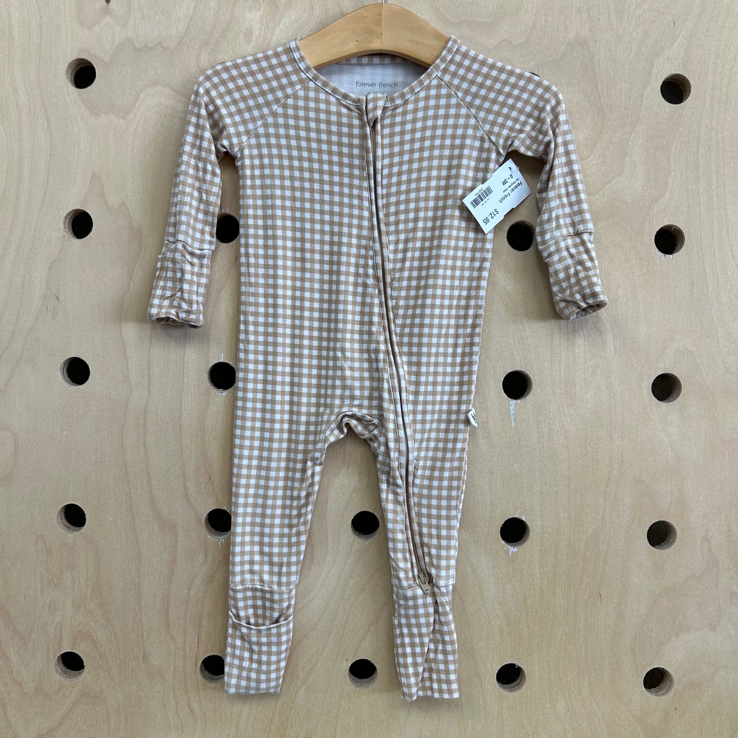 Tan Gingham Zippy