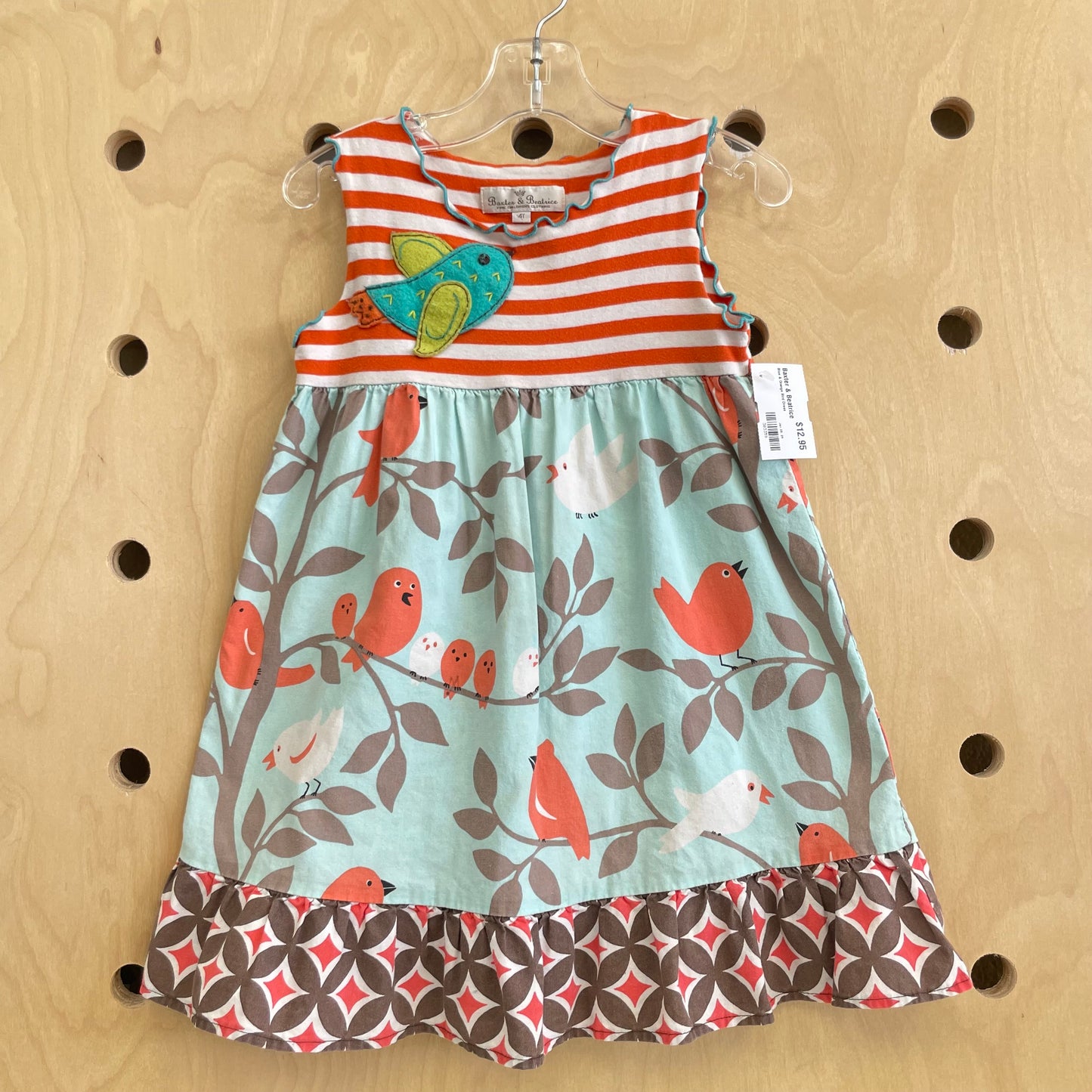 Blue & Orange Bird Dress