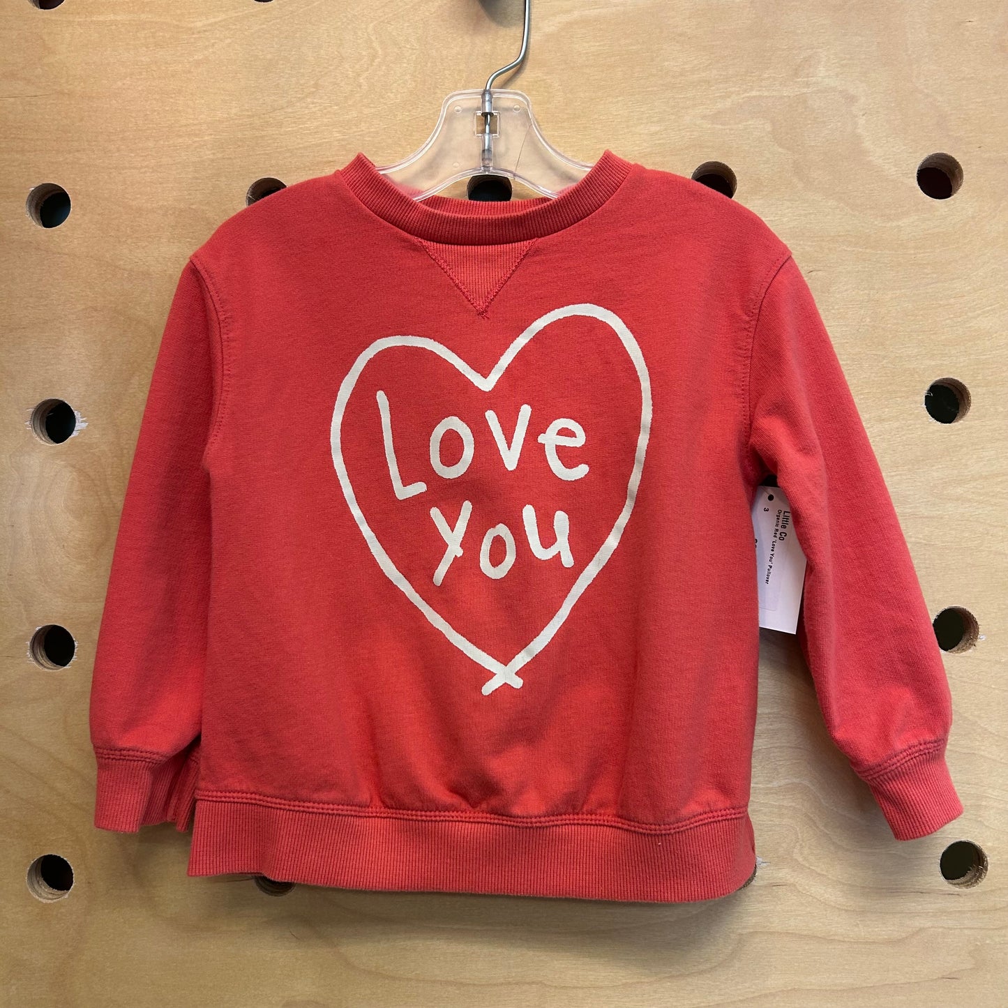 Organic Red 'Love You' Pullover