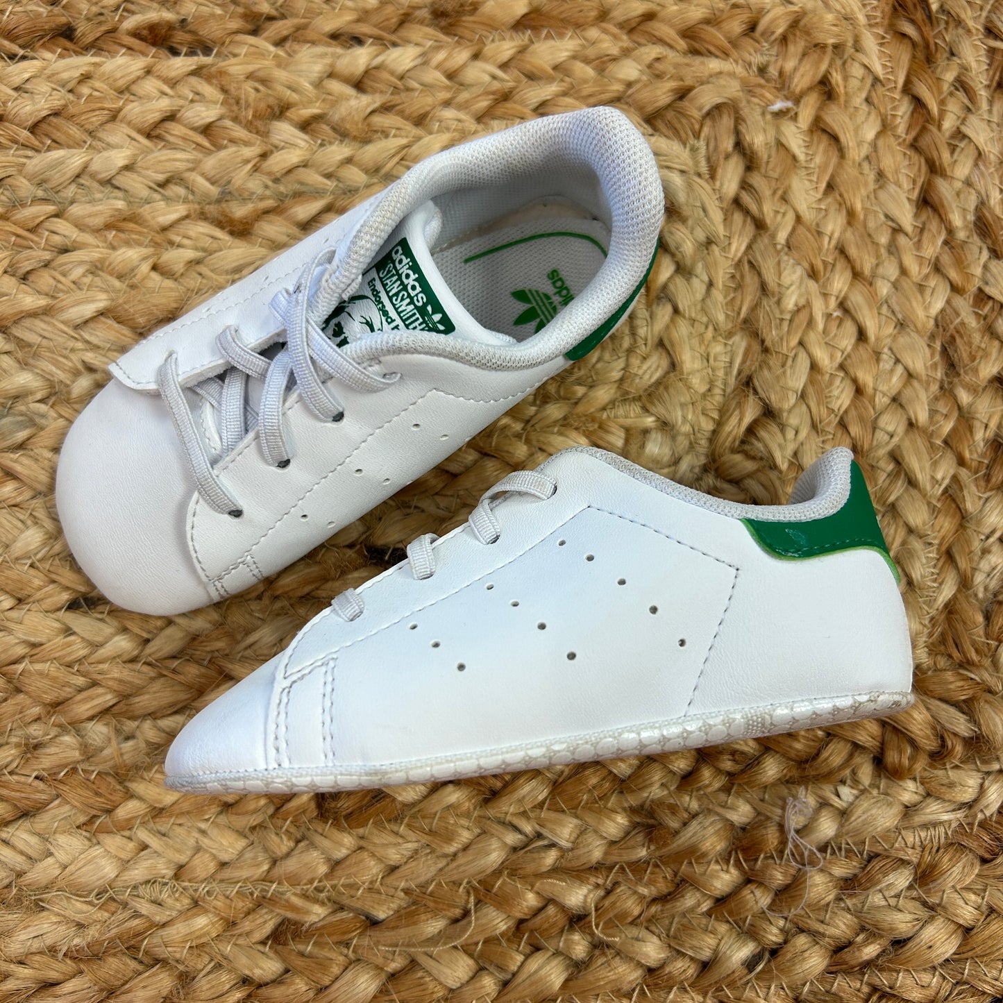 White/Green Stan Smith Crib Shoes