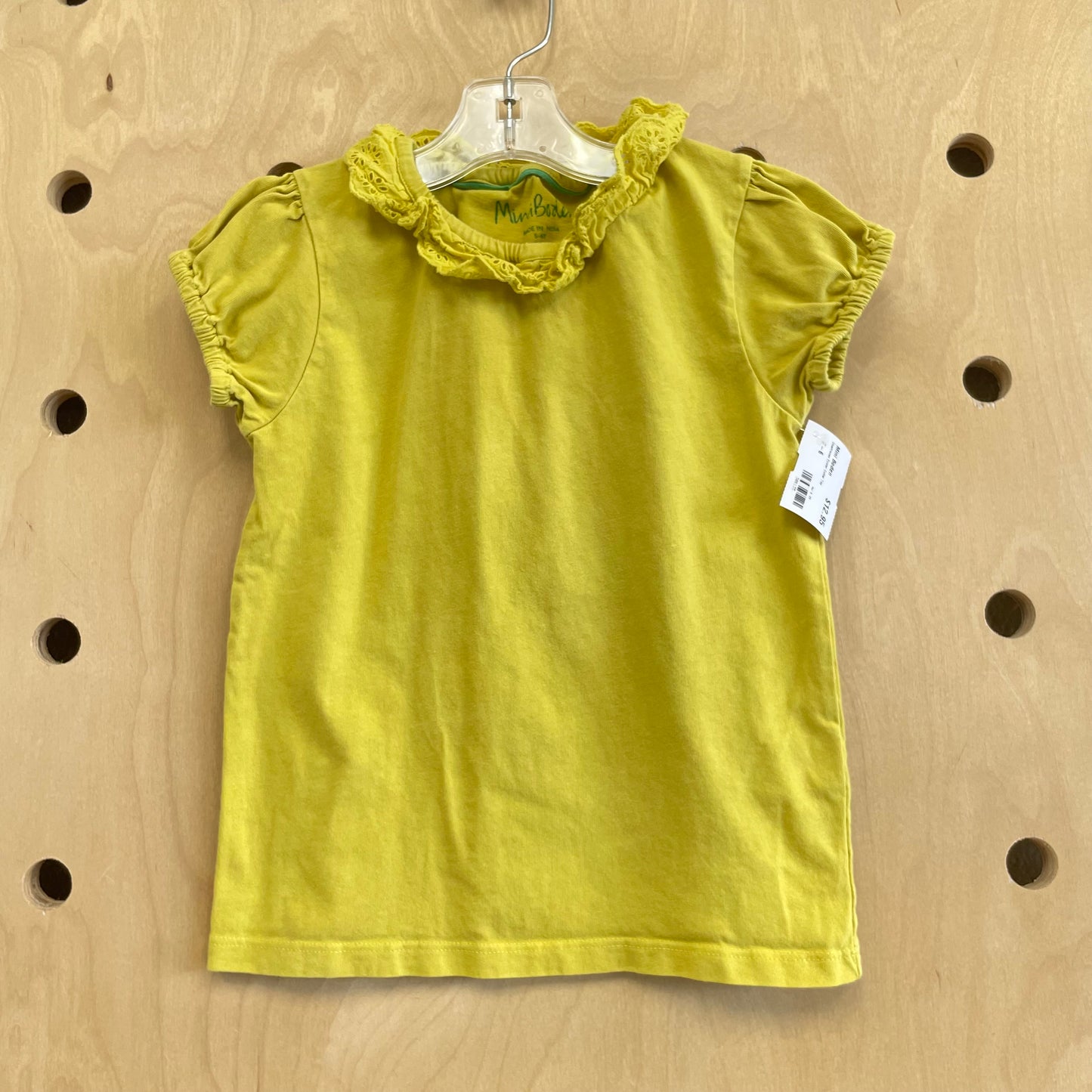 Chartreuse Eyelet Collar Top