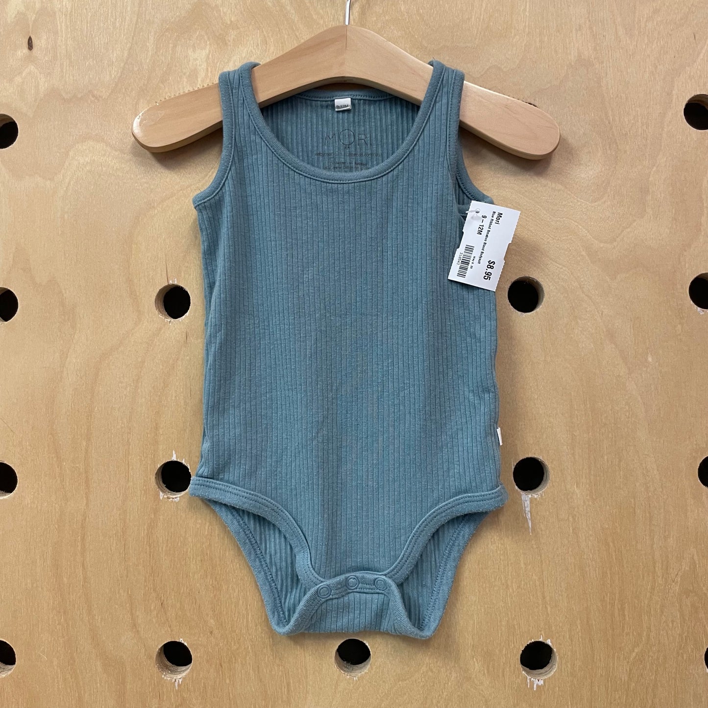 Blue Ribbed Bamboo Blend Bodysuit