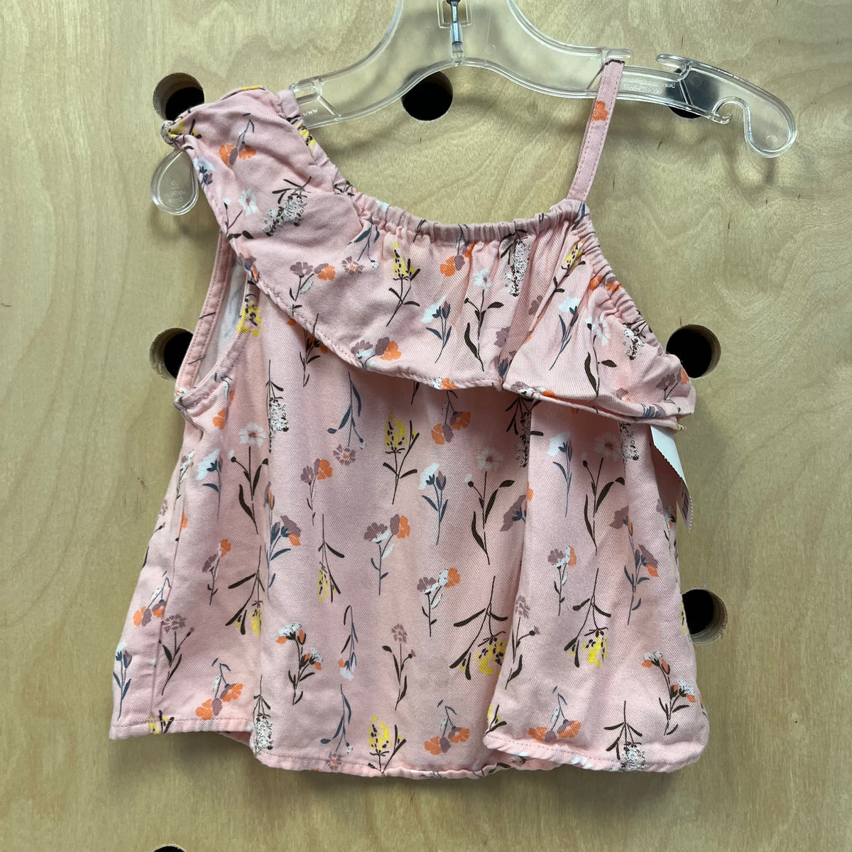 Pink Floral One Shoulder Tank