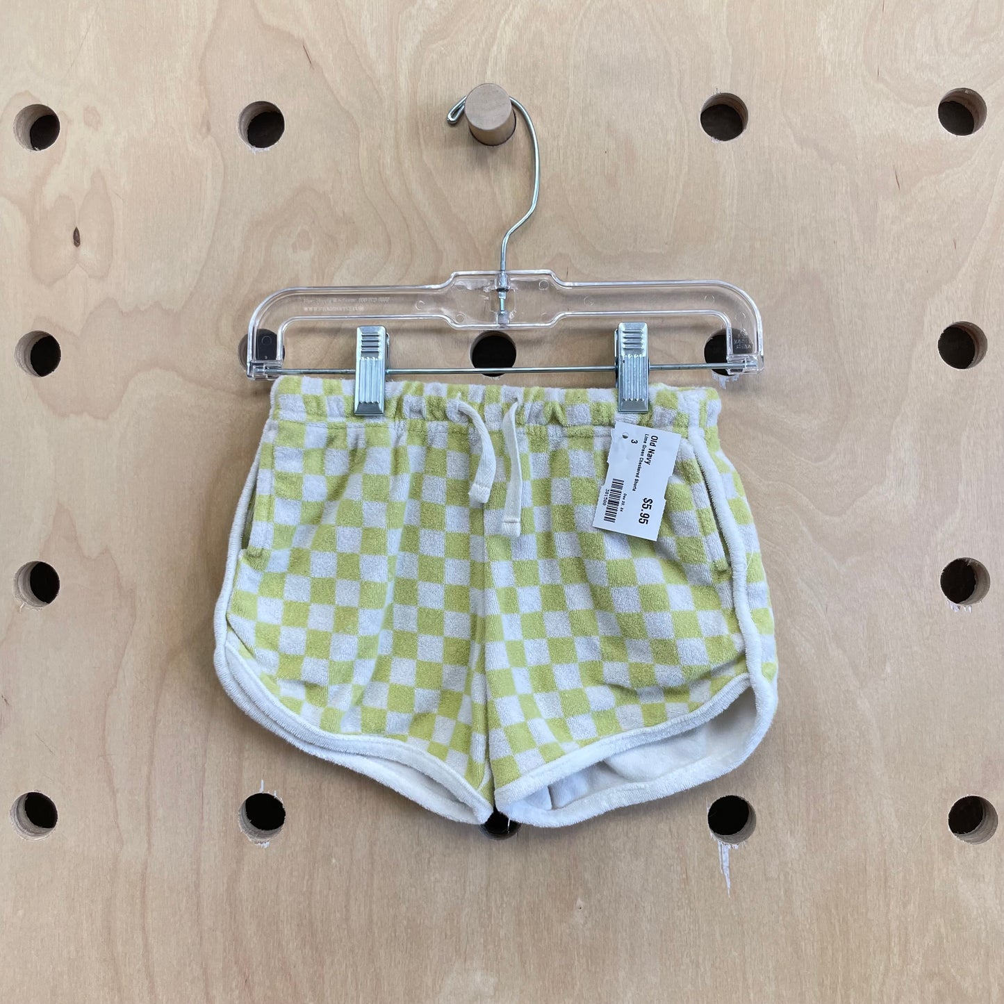 Lime Green Checkered Shorts