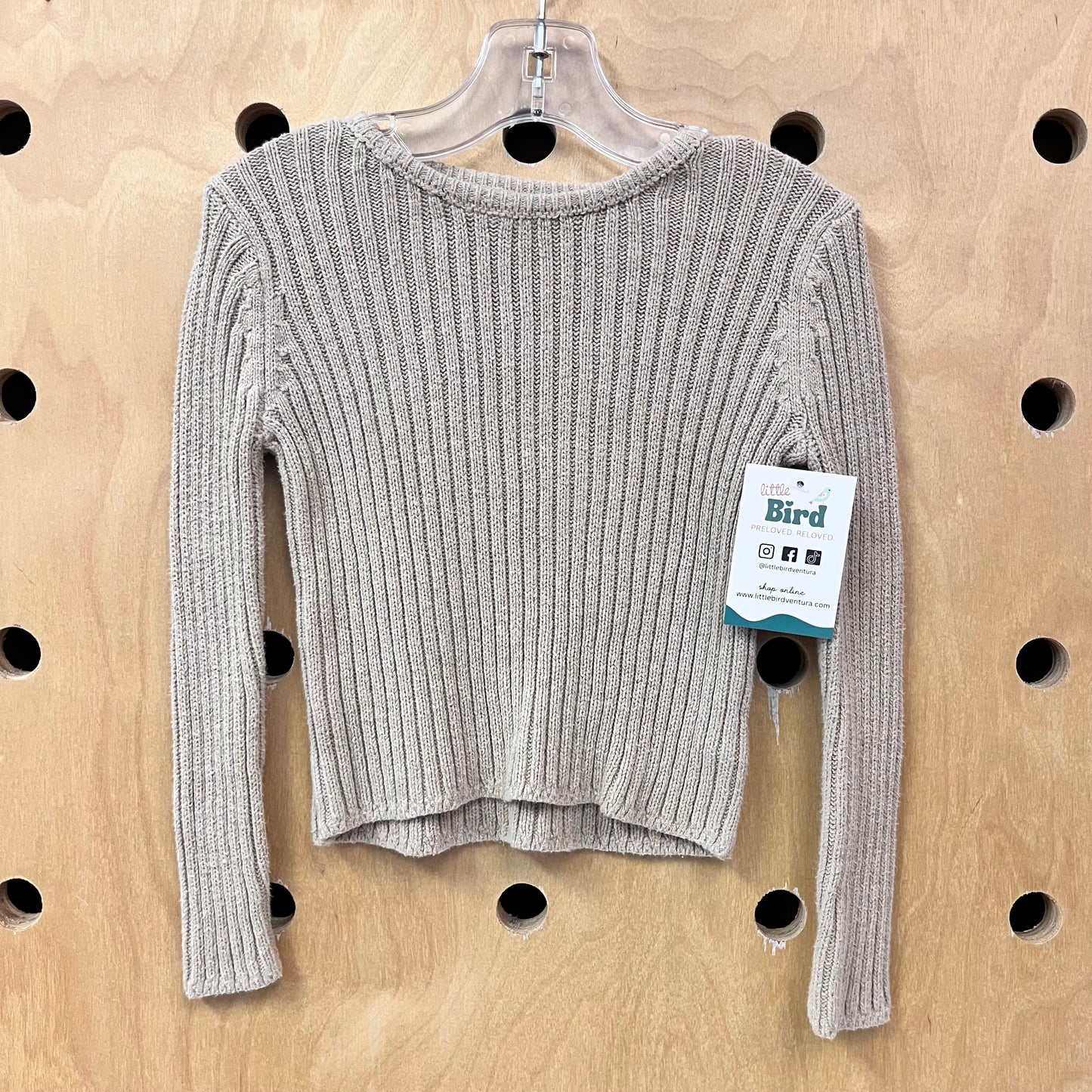 Tan Ribbed Crop Sweater