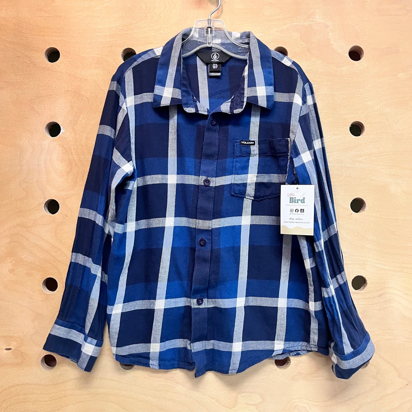 Blue/White Plaid Button Up