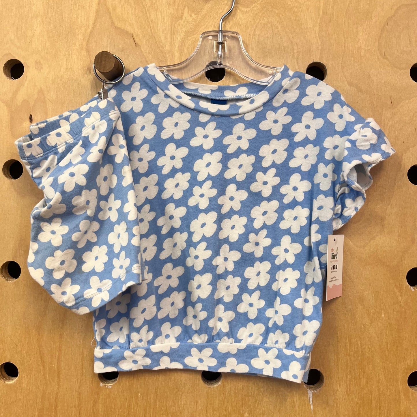 Blue & White Daisy Top & Shorts