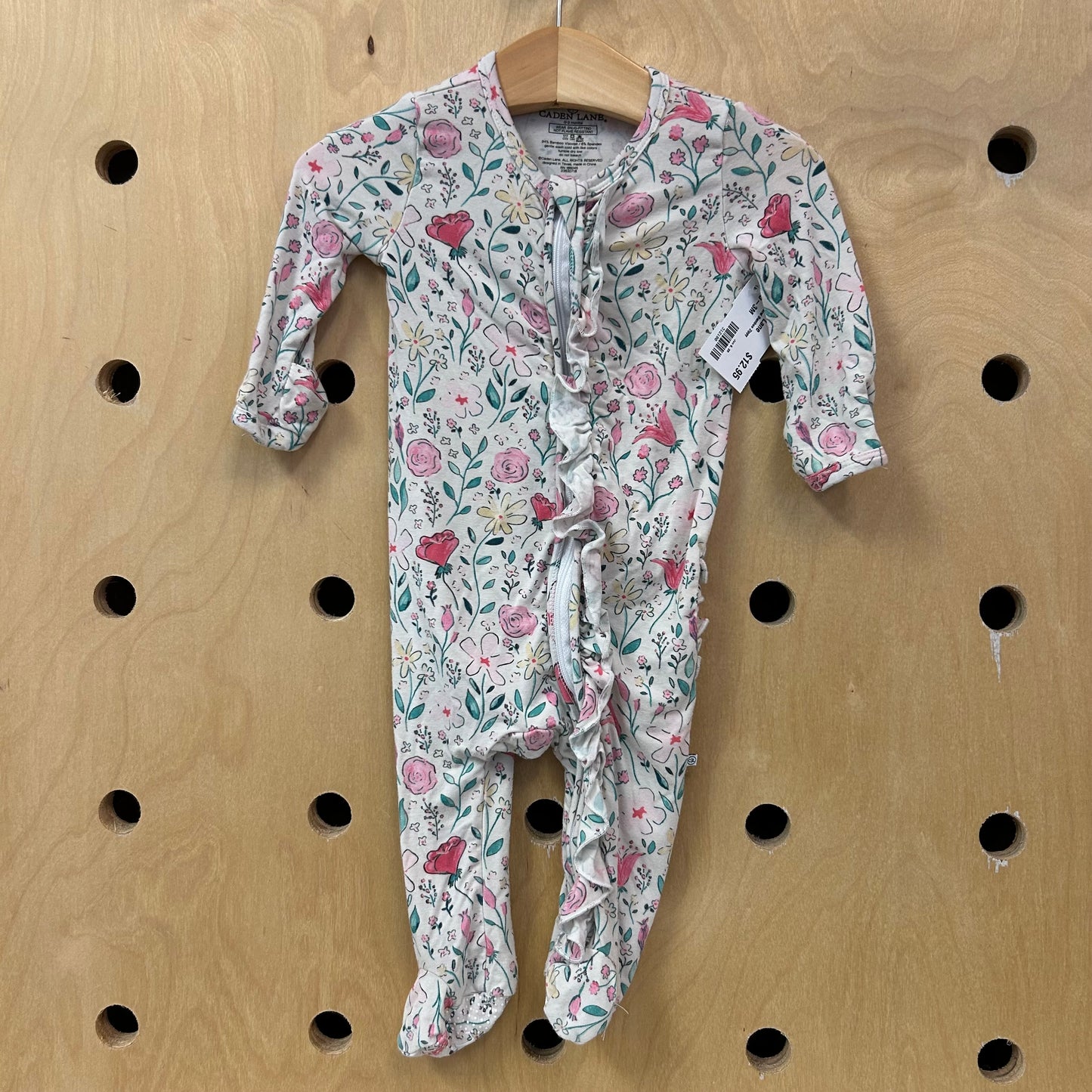 White Floral Bamboo Zippy